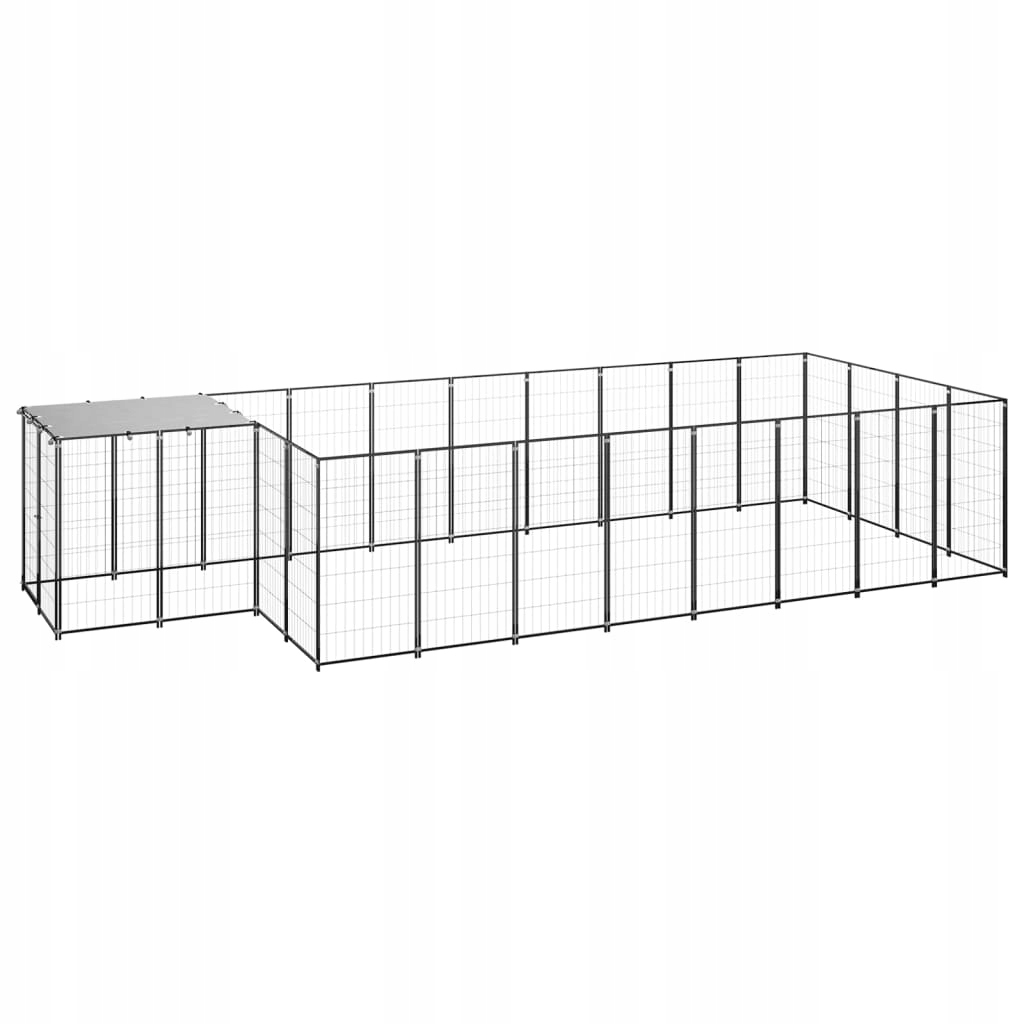 Levně Psí kotec, černý, 10,89 m², ocelový