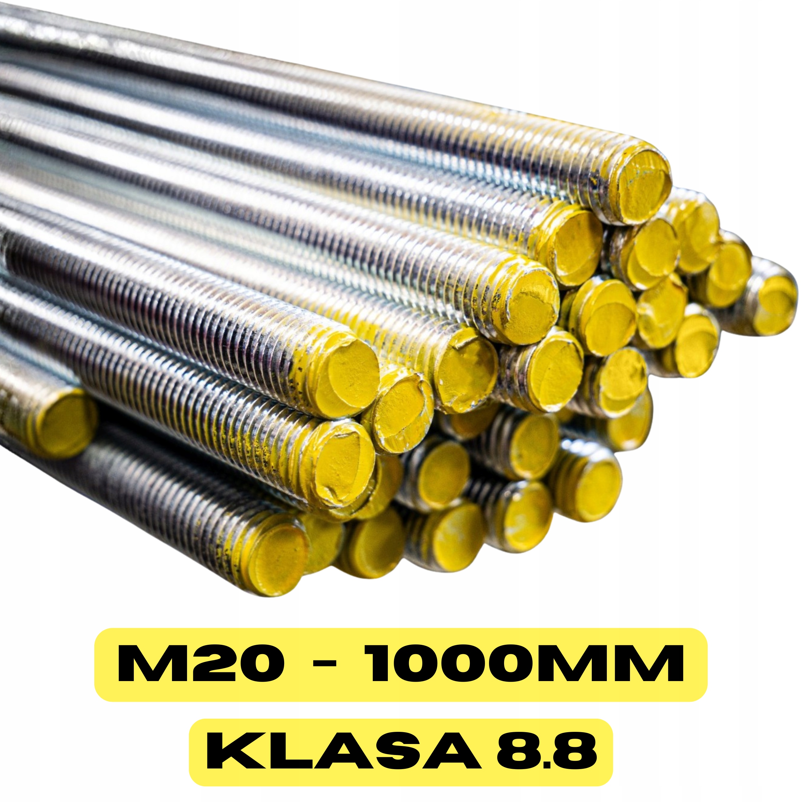 Závitová Tyč M20 1000MM 10 Kusů Ocelový Kolík Pozink Din 976 kl. 8.8