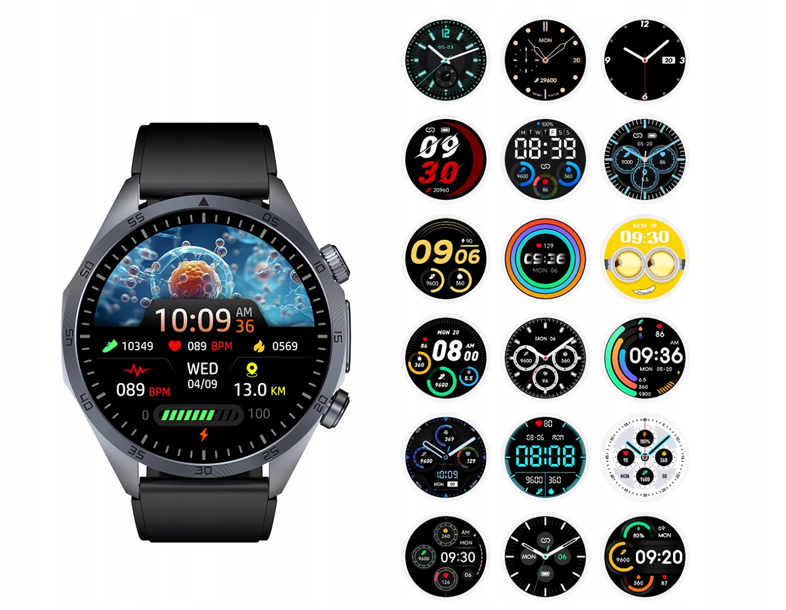 Ekg a měření zdraví Chytré Hodinky s pulzační masáží Ces