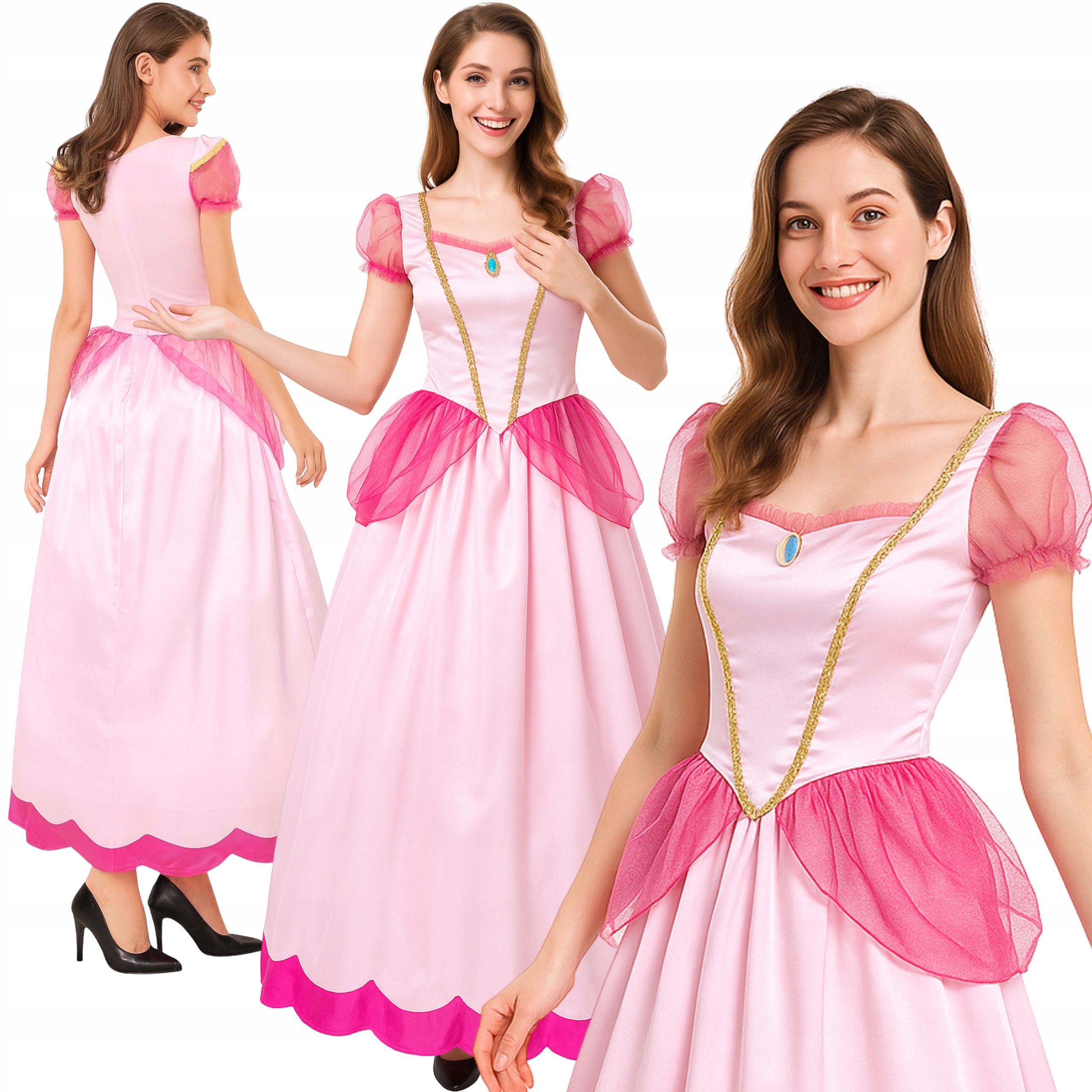 Kostým Šaty Princezna Peach Mario Cosplay Karneval L XL 182 188 CM