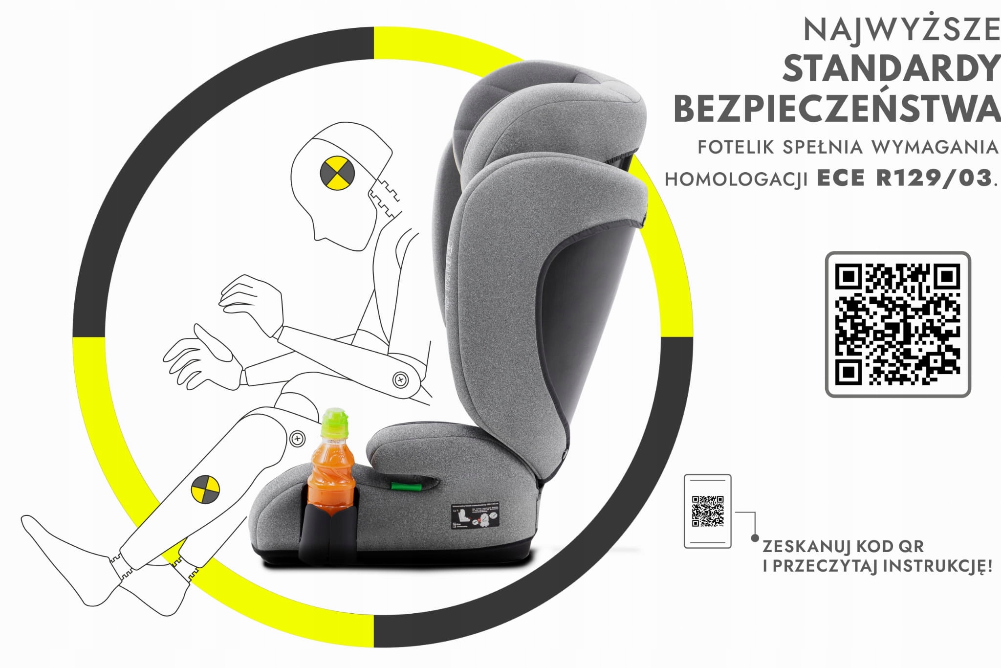 ANTONIO FOTELIK SAMOCHODOWY PODSTAWKA 2w1 I SIZE 100-150 CM R129 Kategoria wzrostowa 100-150