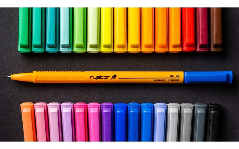 NIEZAWODNE CIENKOPISY Rystor 25 kolorów ETUI RC-04 Kod producenta RC04-25