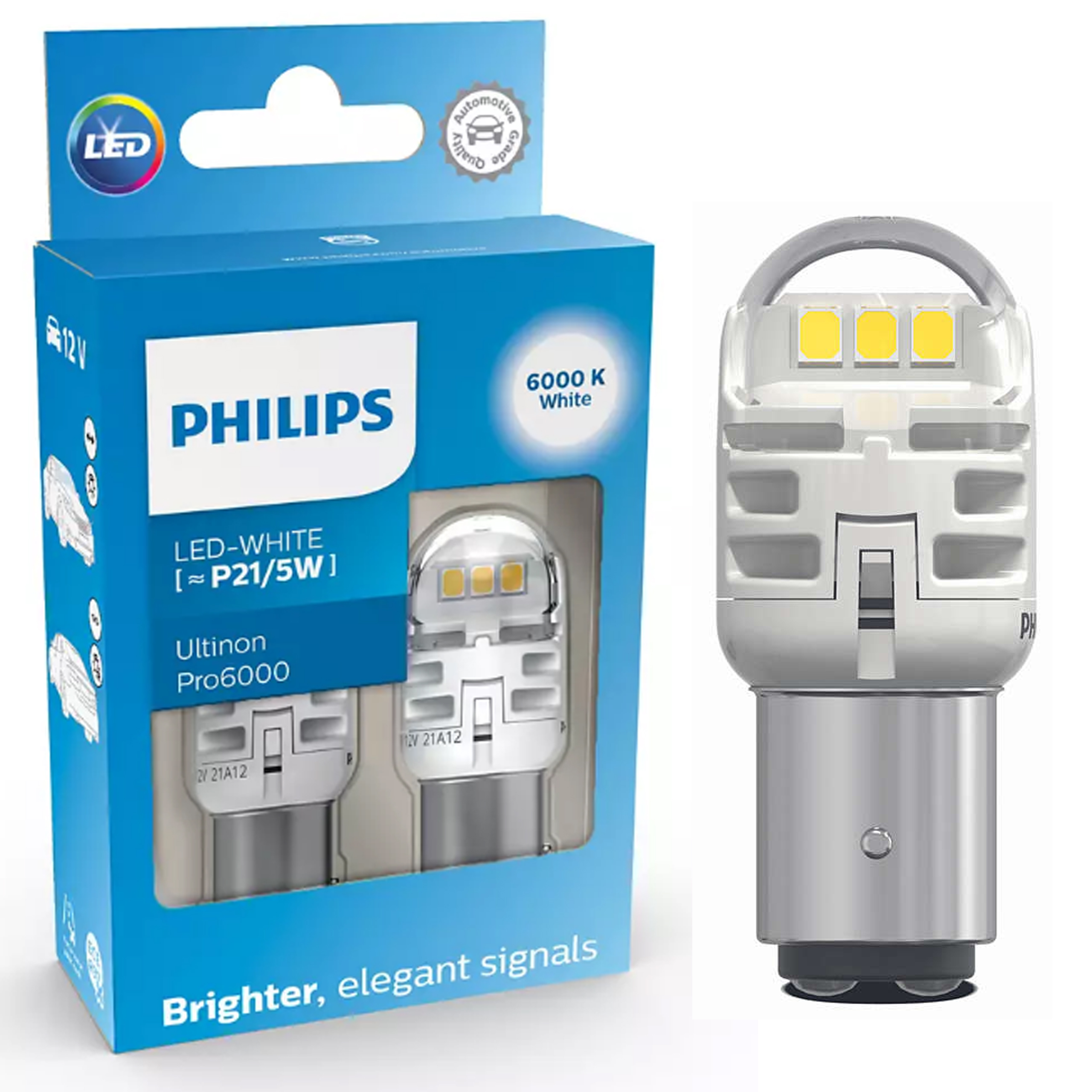 Philips Żarówki Ledowe Led P21/5W White CU60 12V 6000K