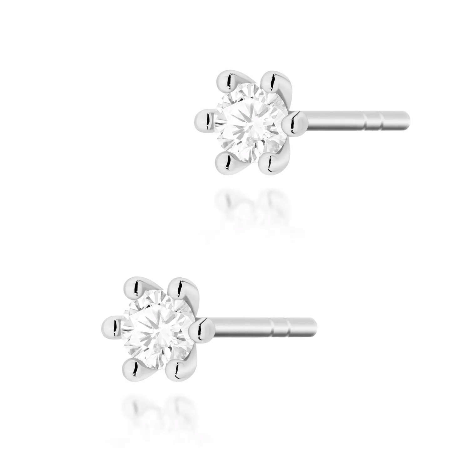 Złote kolczyki z brylantami diamenty 2 x 0,08ct białe złoto pr. 585