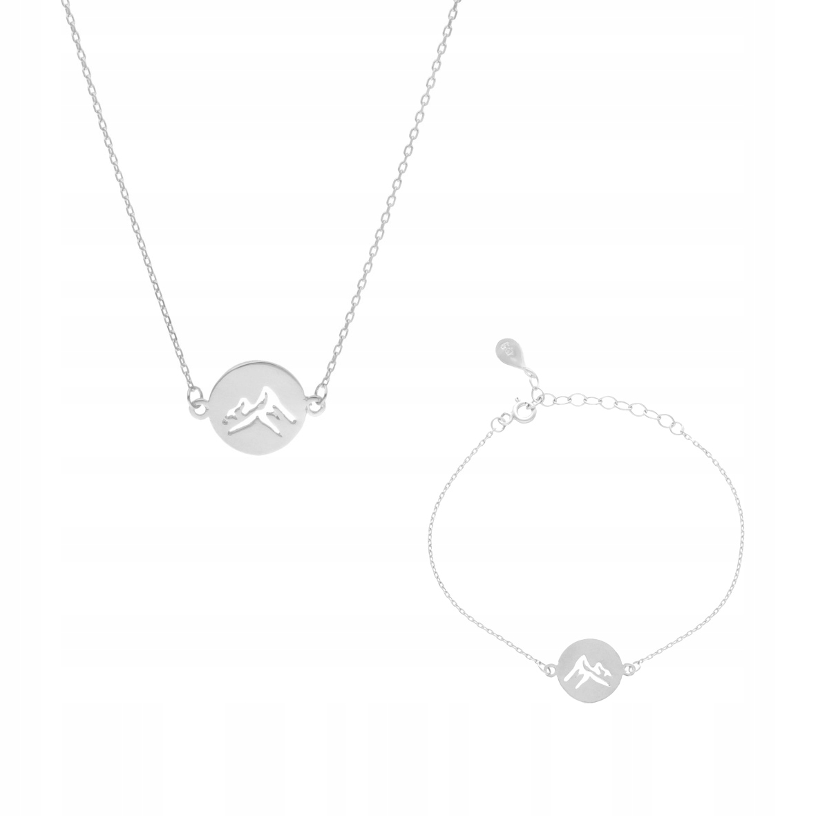 Komplet s motivem hor stříbro