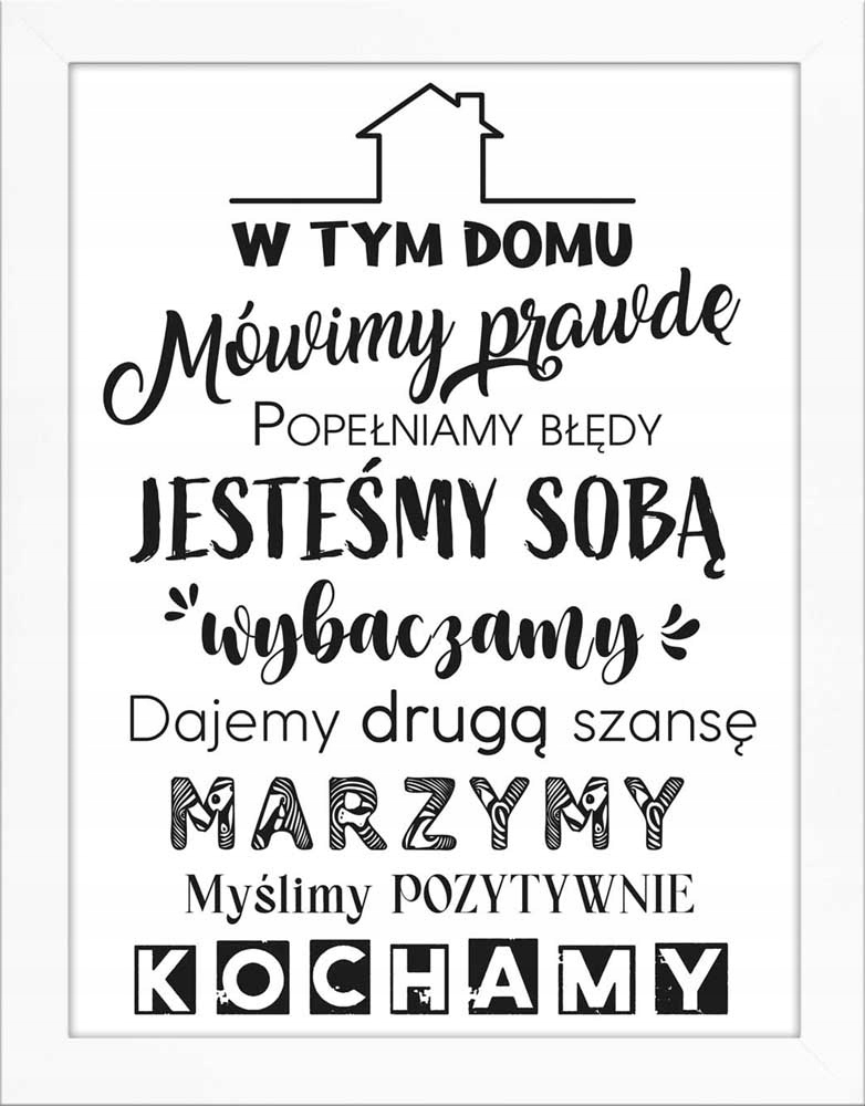 

Nowoczesny Obraz Z Napisami Na Ścianę Cytaty Rama