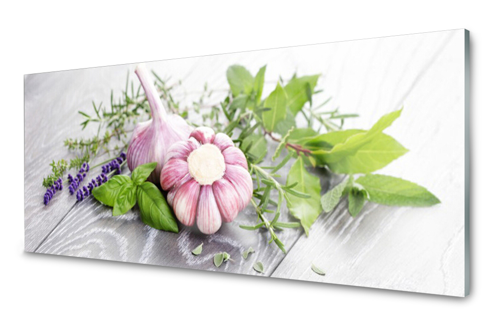 

Obraz na Szkle Czosnek Zioła do Kuchni 125x50