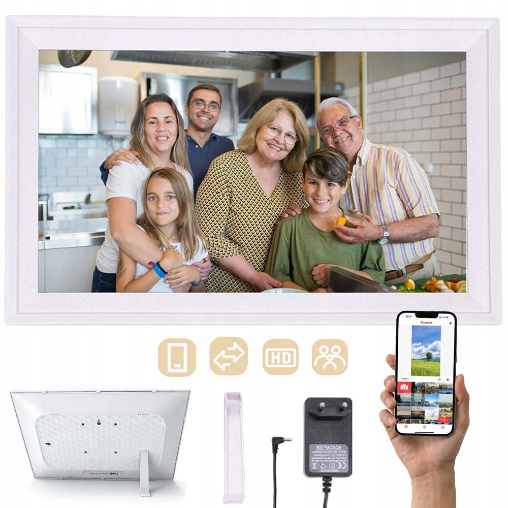 Ramka Cyfrowa Na Zdjęcia Fotoramka Wifi 15.6" Akumulator Aplikacja Frameo