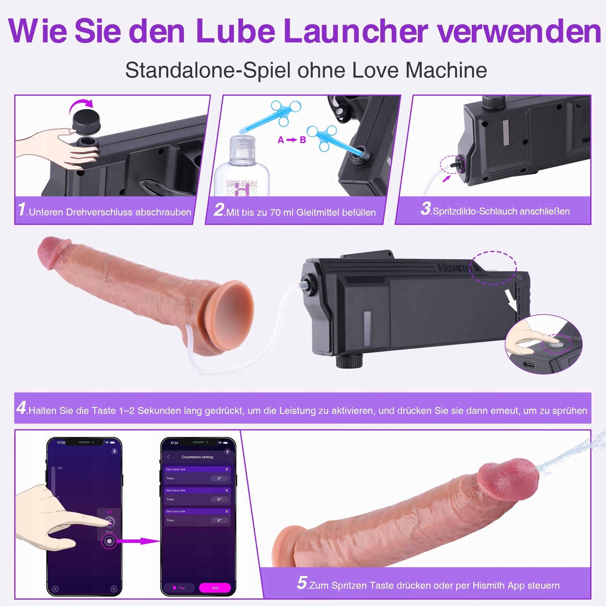 HISMITH Realistyczny Dildo 26 cm z Aplikatorem Żelu — miniatura 4