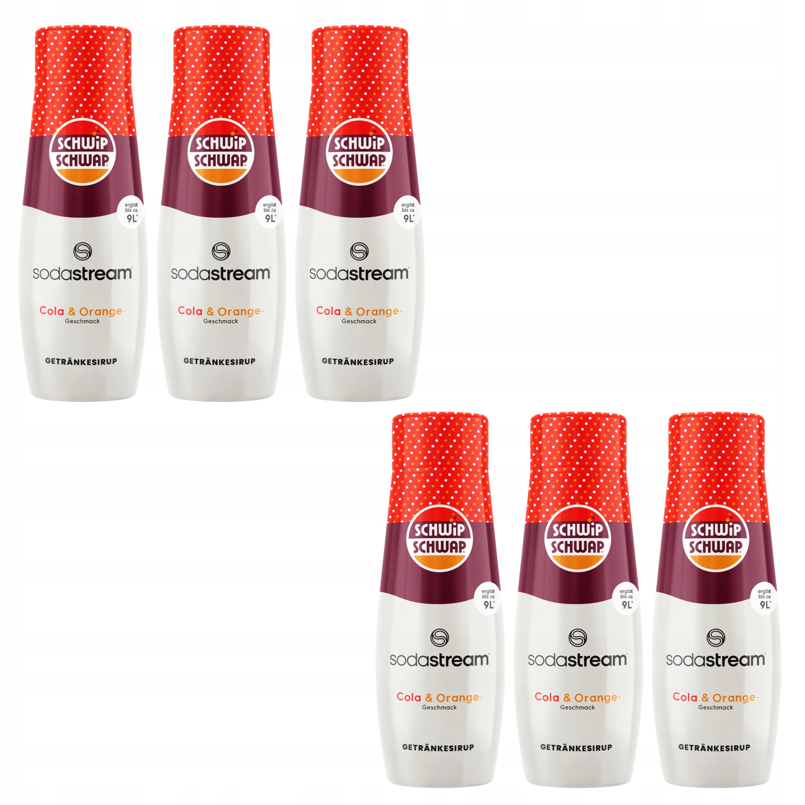 6x Syrop SodaStream Schwip Schwap Cola Orange Pomarańcza Koncentrat 440 ml