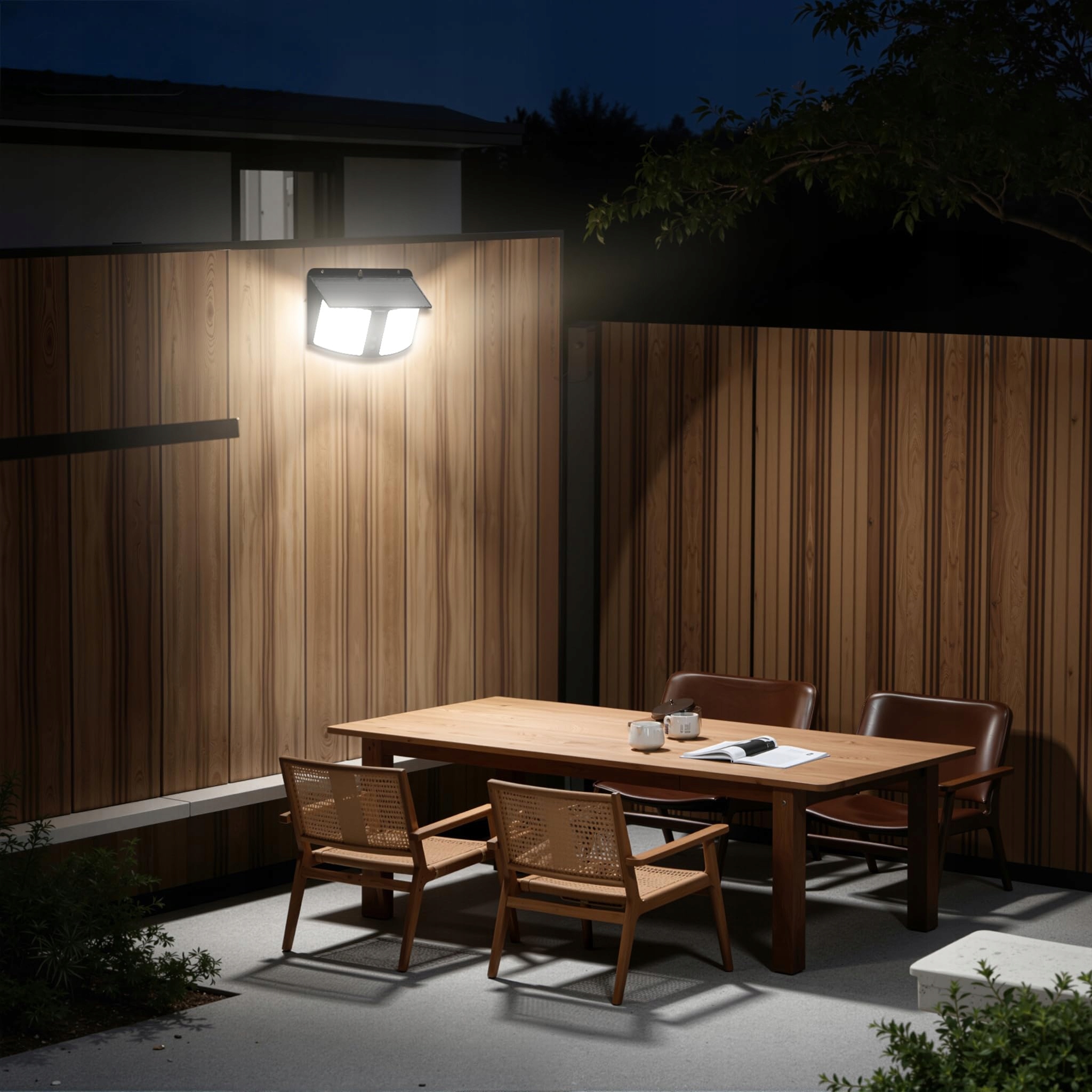 Lampa Solarna Z Czujnikiem Ruchu Ścienna Ściemniana IP65 INTELAMP — miniatura 8
