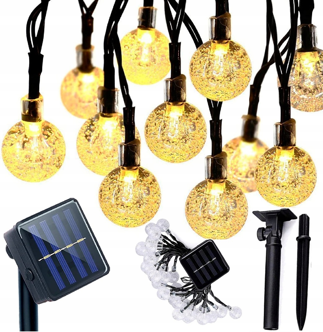 

Girlanda Solarna Ogrodowa Świetlna Lampki 10m