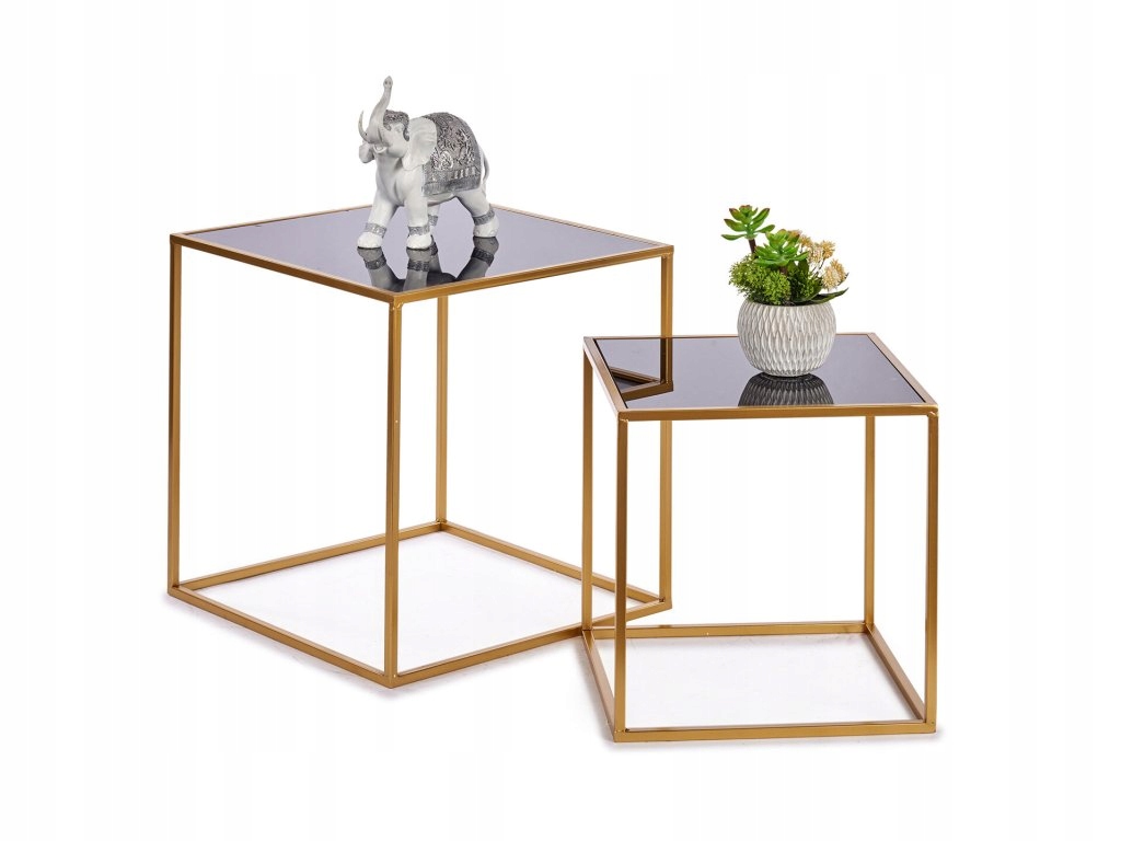 Súprava štvorcových odkladacích stolíkov do obývačky Luvo, 2 kusy