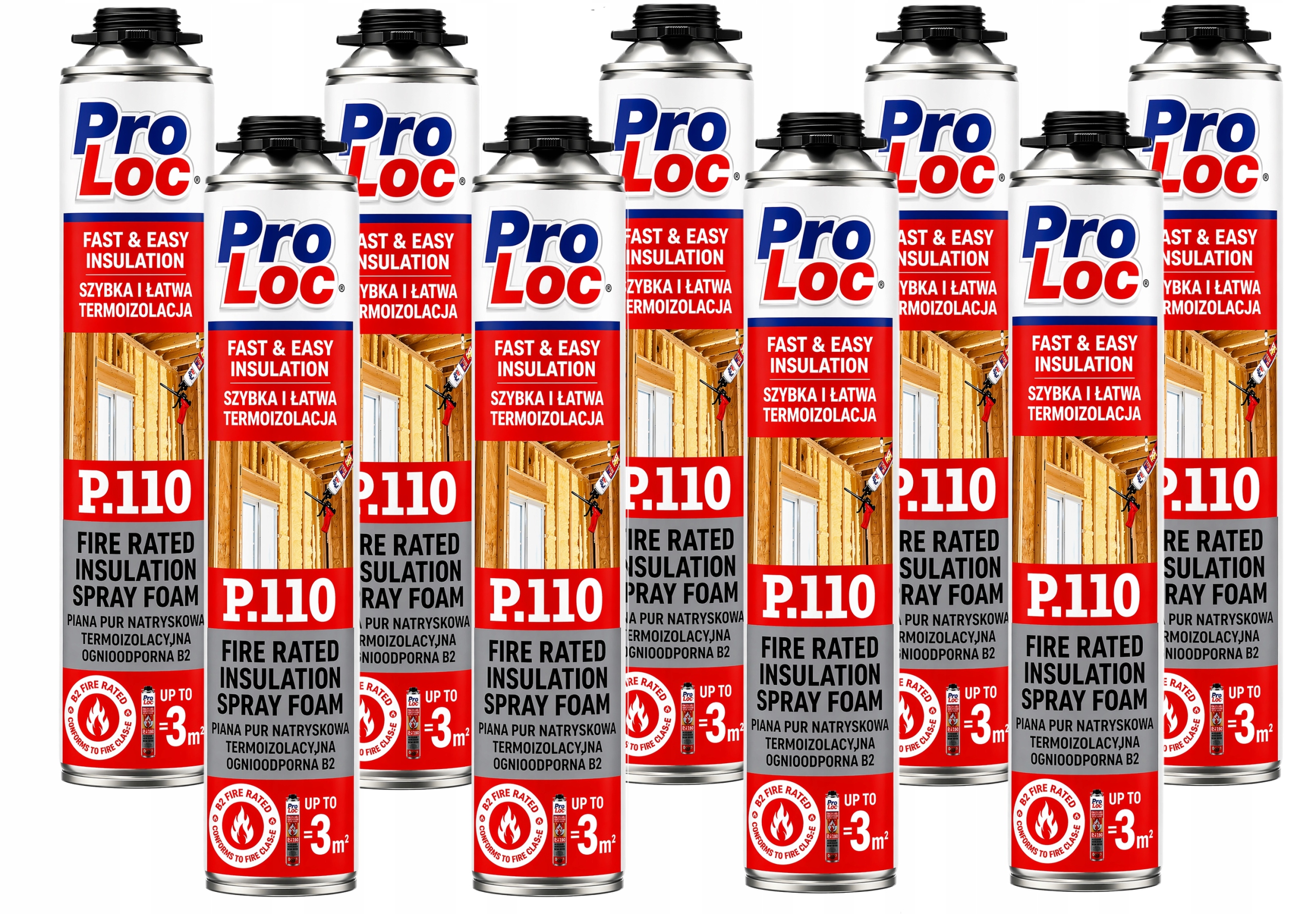 x9 Pena Pur Termoizolačná striekacia pena Ohňovzdorná ProLoc P110
