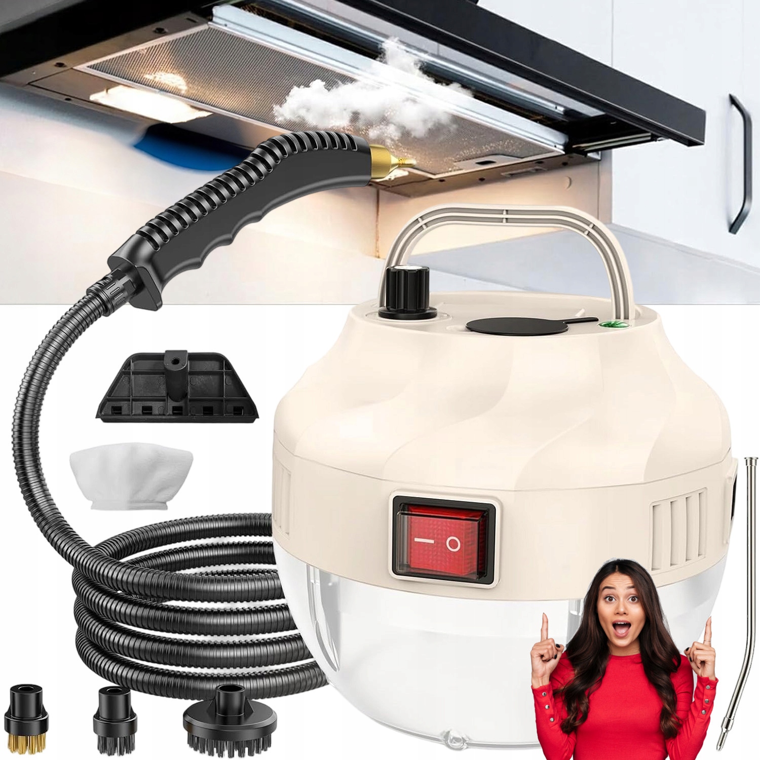Parní Čistič Silný Čistič Oken 1500 W 1000 ML Velká Kapacita 6 Rychlostí