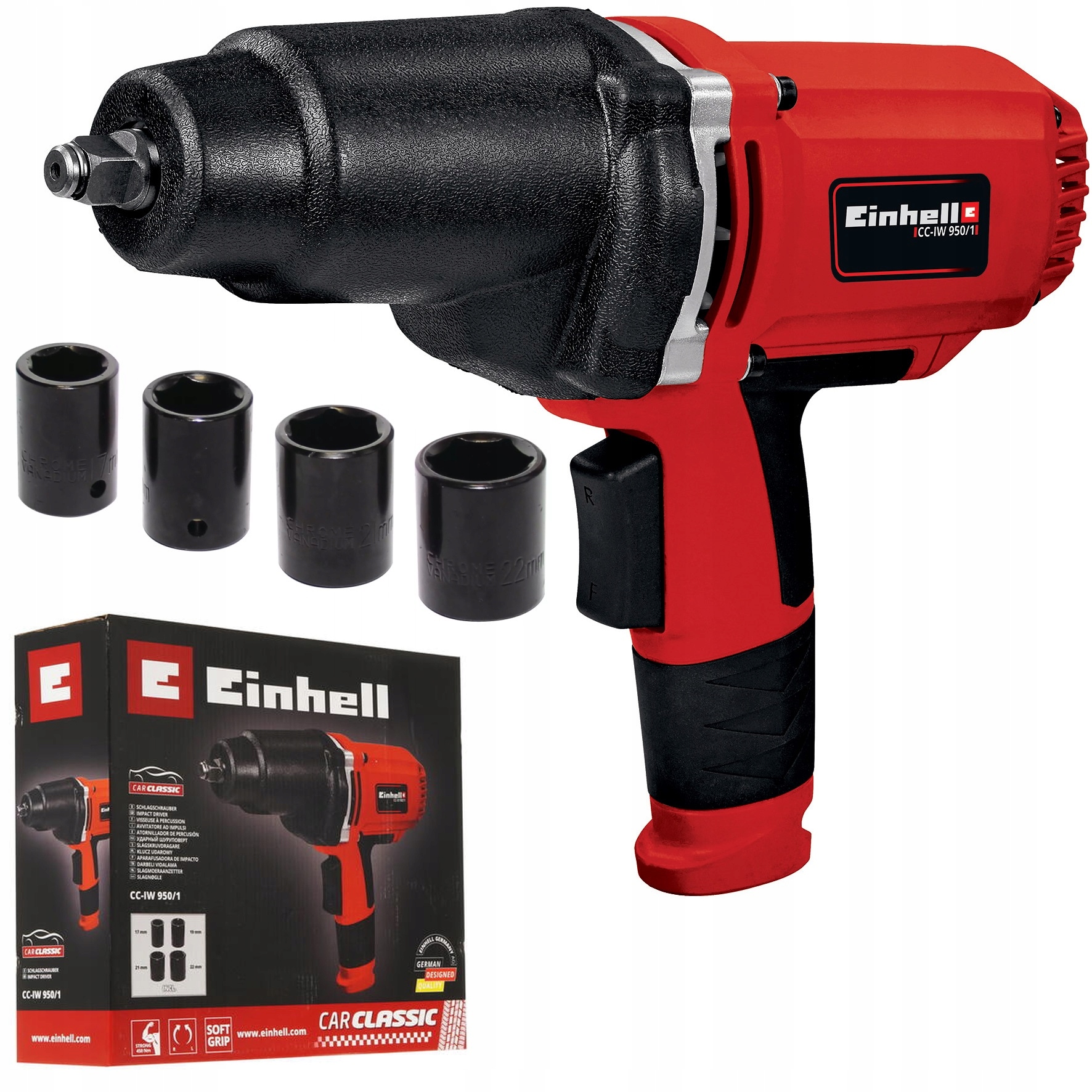 Einhell Elektrický Rázový Uťahovák Cc-iw 950/1 4259951 4 Nástavce 950W