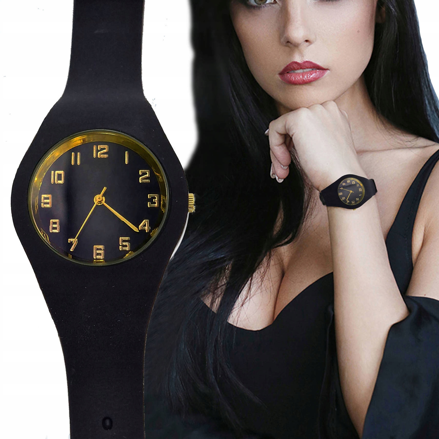 Zegarek Damski Silikonowy Pasek Kurren Kwarcowy Idealny Na Prezent Kolor wielokolorowy