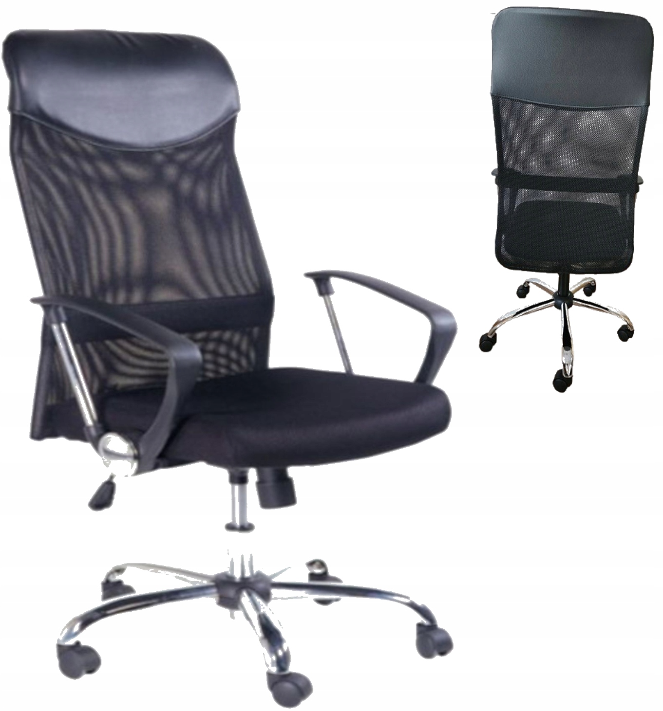 Krzesło Obrotowe Biurowe Bruiser 2 Czarne Fotel Siatkowy Regulowane