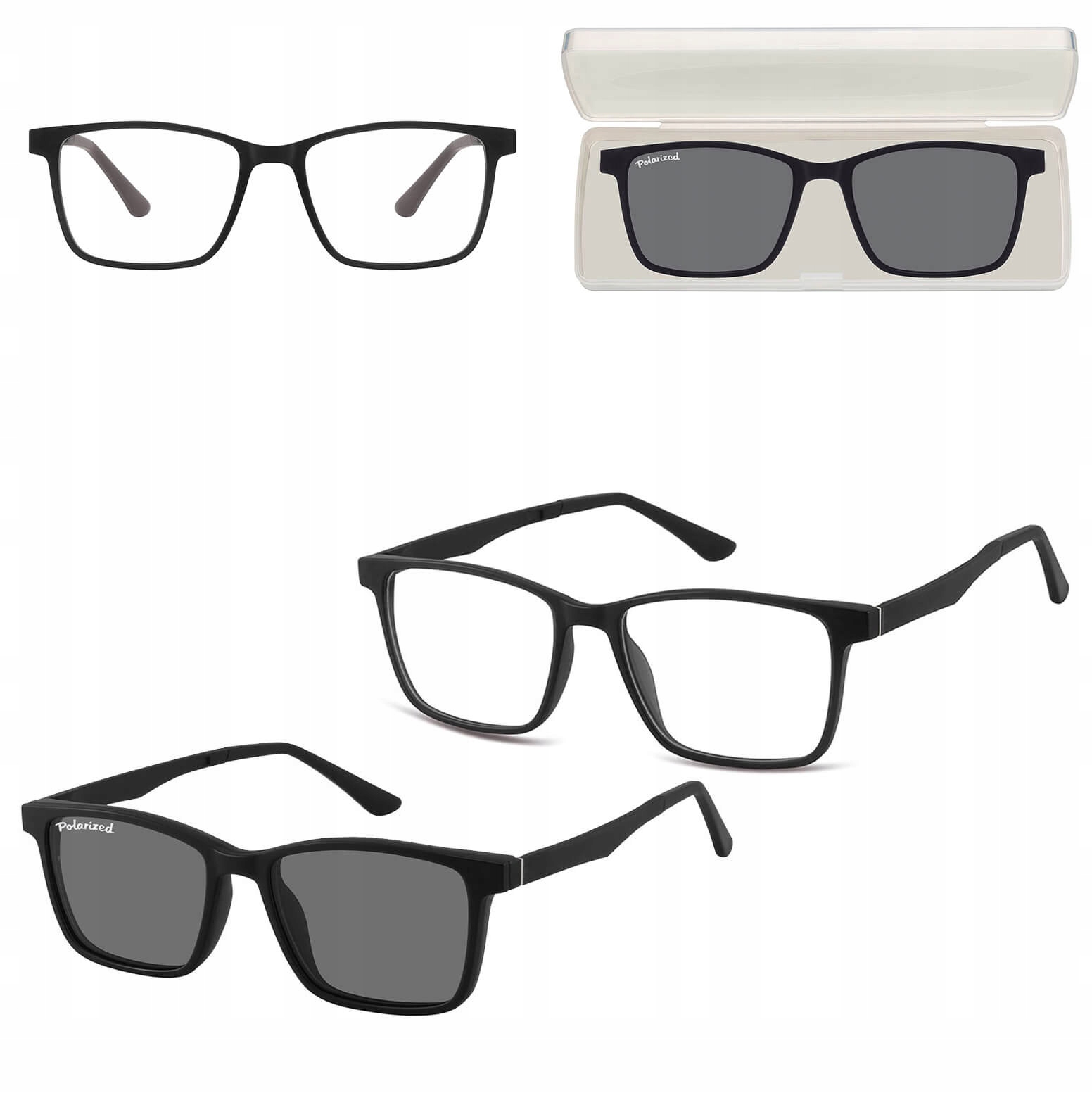 2v1 Korekční brýle s sluneční clonou a polarizací