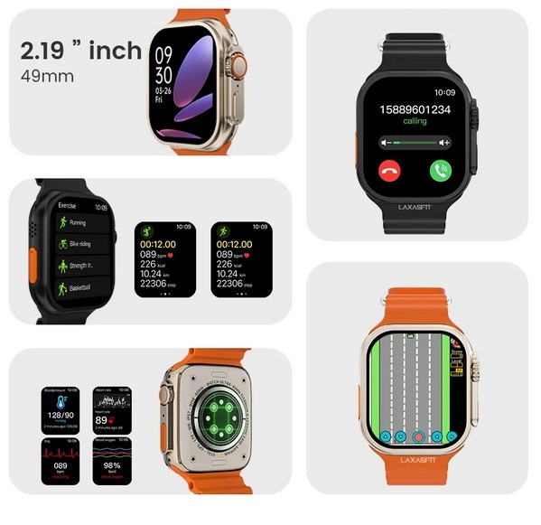 Zegarek SMARTWATCH sms ROZMOWY ULTRA 9 powiadomienia FB Messenger KOLORY Kompatybilność systemowa Android iOS