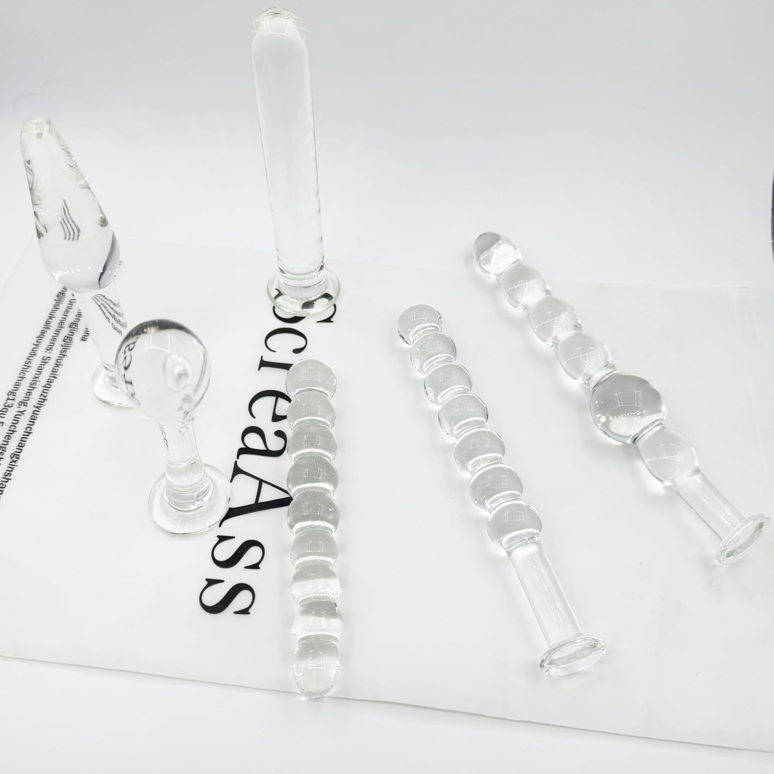 SCREAASS Zestaw 6 Sztuk Szklanych Dildo i Analplugów Dla Początkujących — miniatura 4