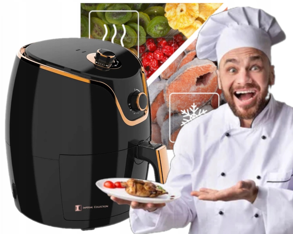 Černá Beztuková fritéza Air Fryer 7 l 1700 W Nepřilnavá