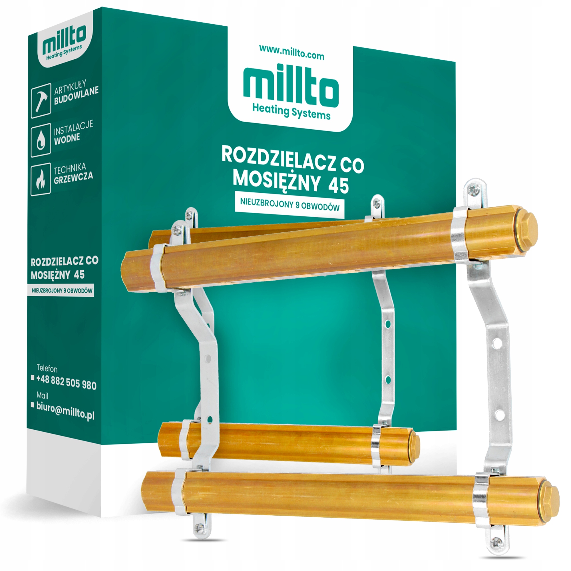 Topný kolektor Co 9 sekcí mosaz 1 palec