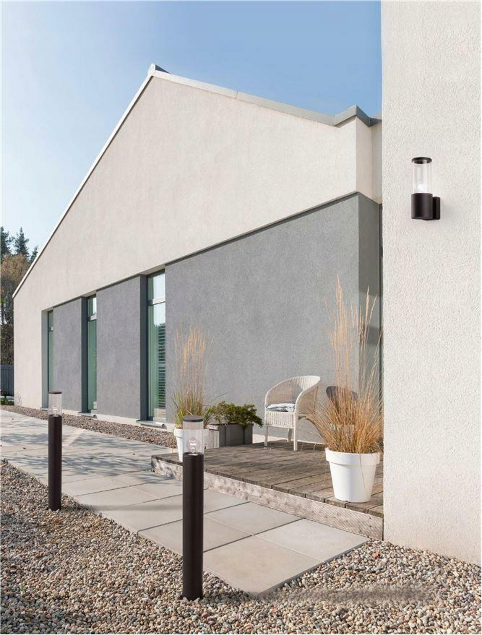 Nova Luce vonkajšie nástenné svietidlo Zosia tmavo šedý hliník a číry akryl E