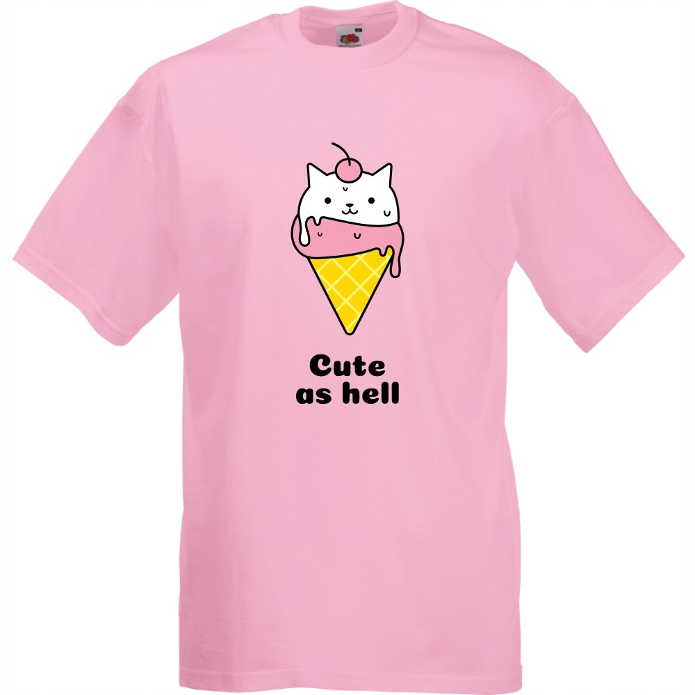 

Koszulka cute as hell kot kociara S różowa