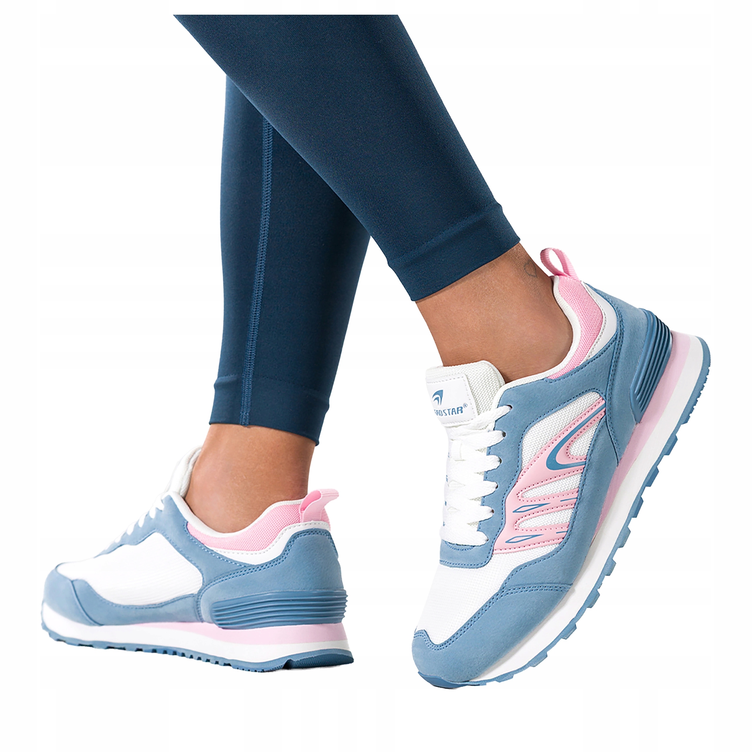 Modré Tenisky Dámské Šněrovací S Drážkovanou podrážkou Sportovní velikost 38