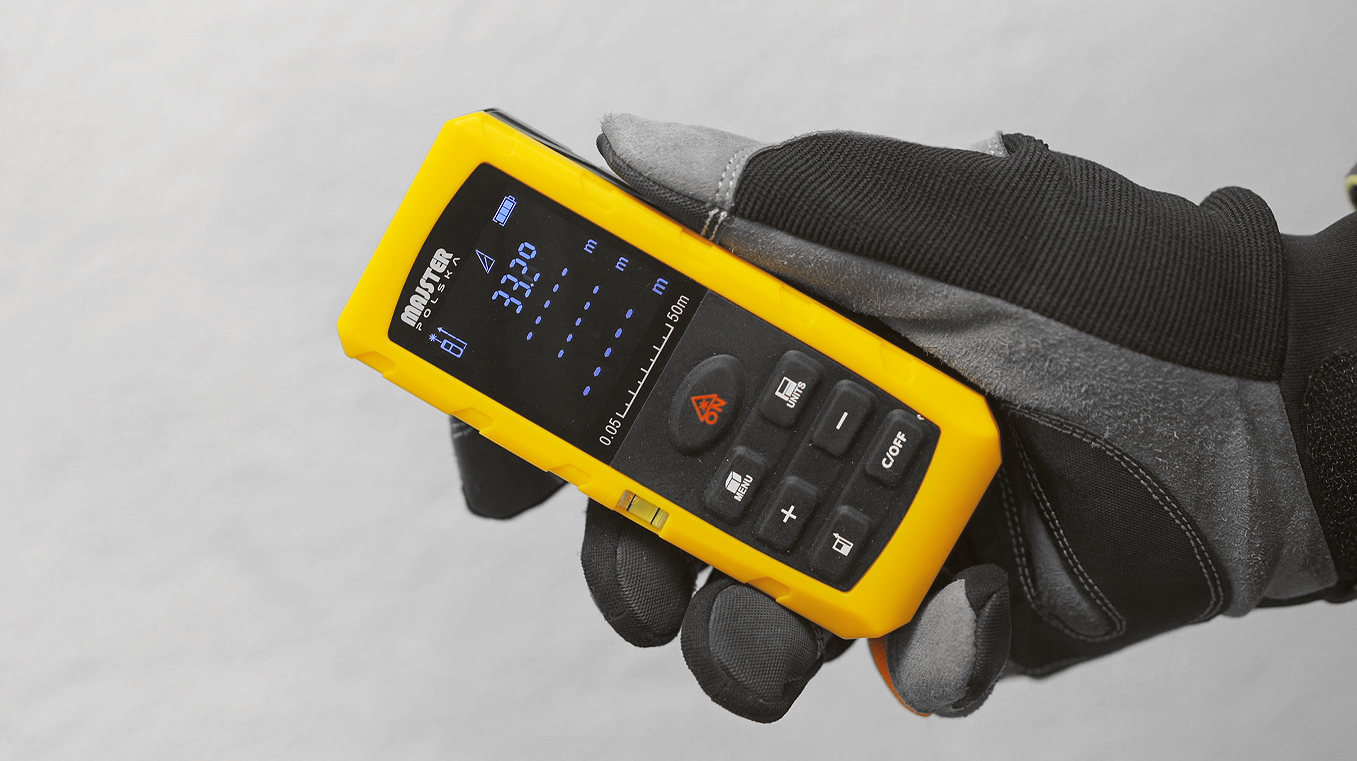 DALMIERZ LASEROWY MIERNIK ODLEGŁOŚCI CYFROWY 50M POZIOMICA KĄTOMIERZ GOLD Waga produktu z opakowaniem jednostkowym 0.82 kg