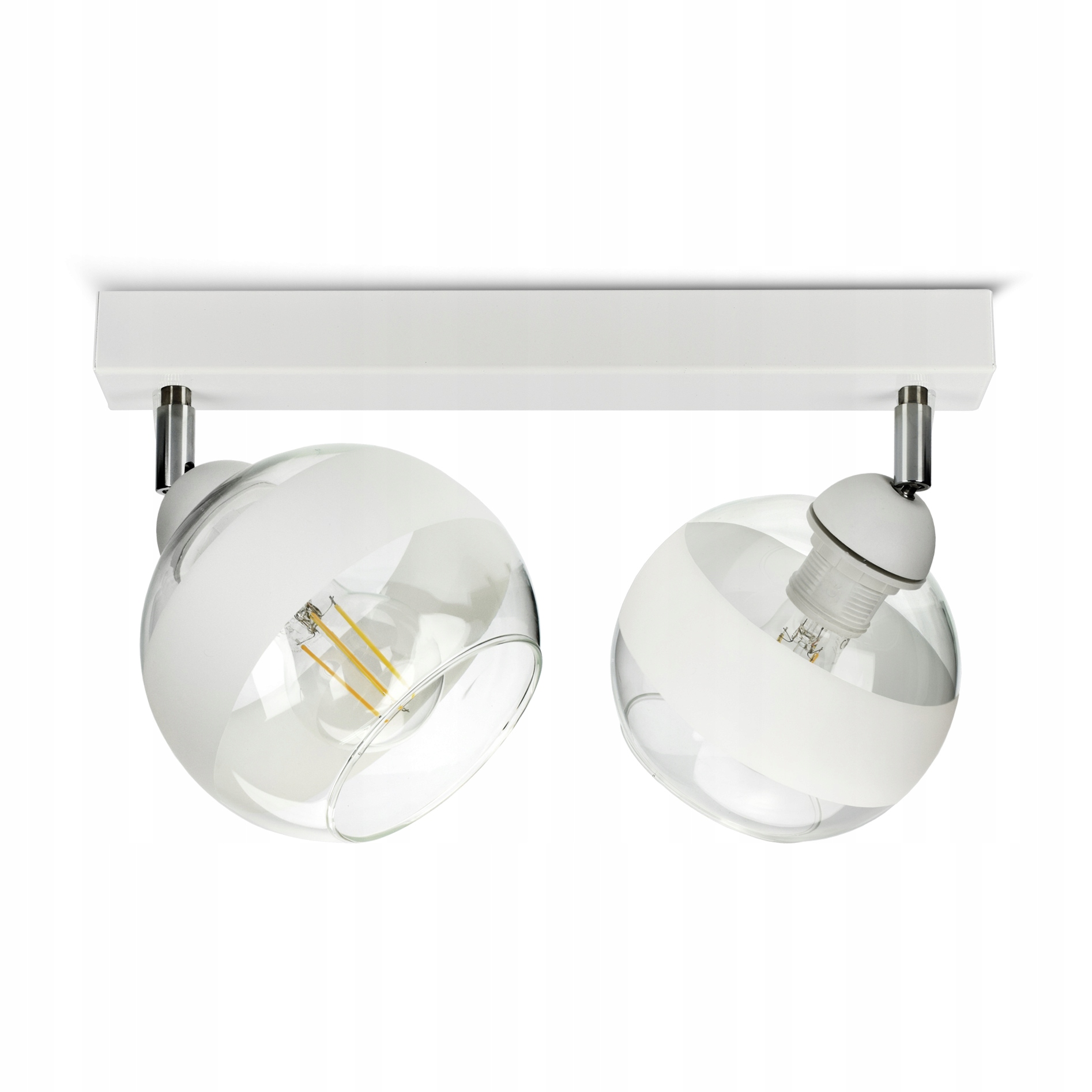 Lampa Wisząca Sufitowa Żyrandol Biała Szklane Kule BG2 White Belt Led E27