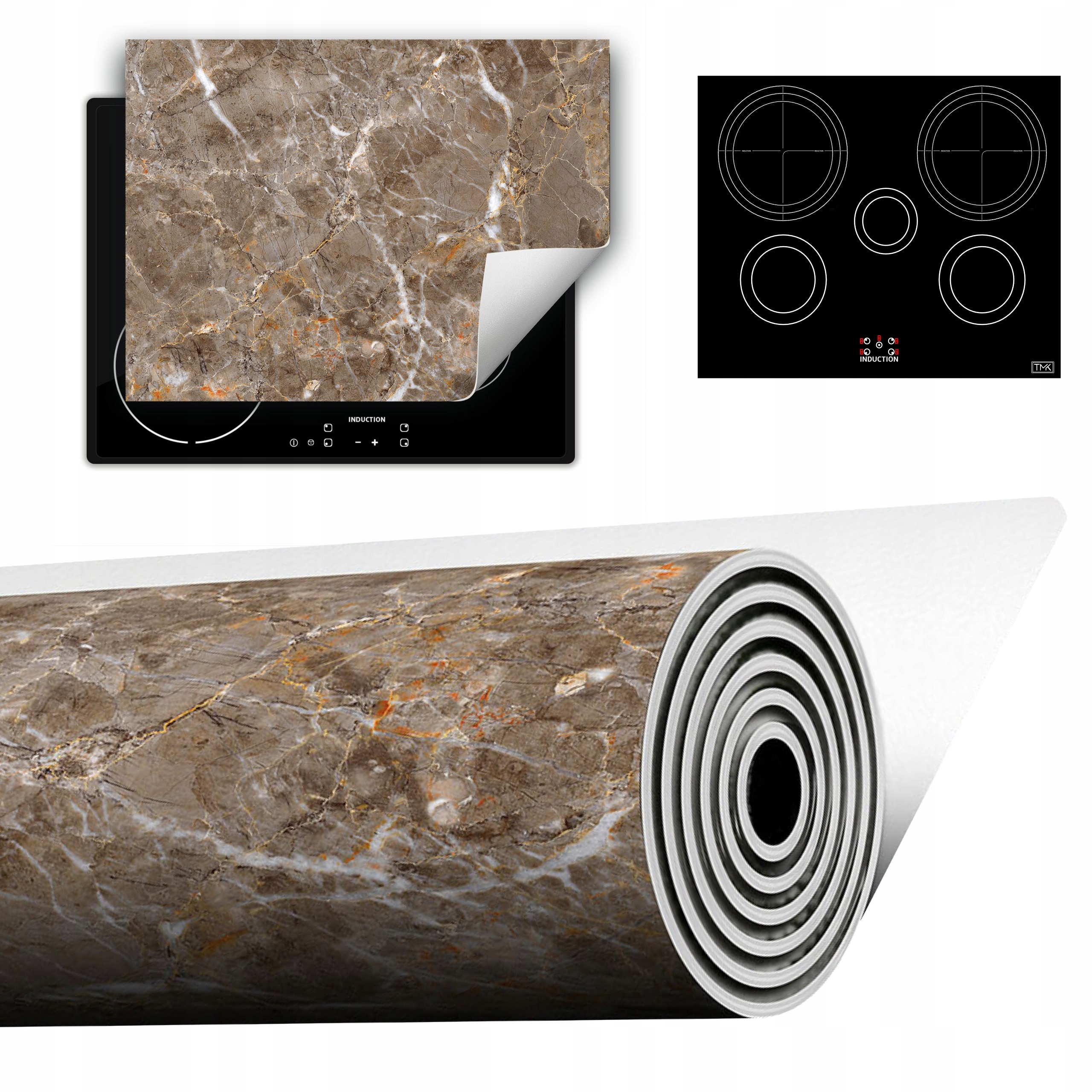 Vinylová Podložka Do Kuchyně Více Místa 70x52 šedá mramor