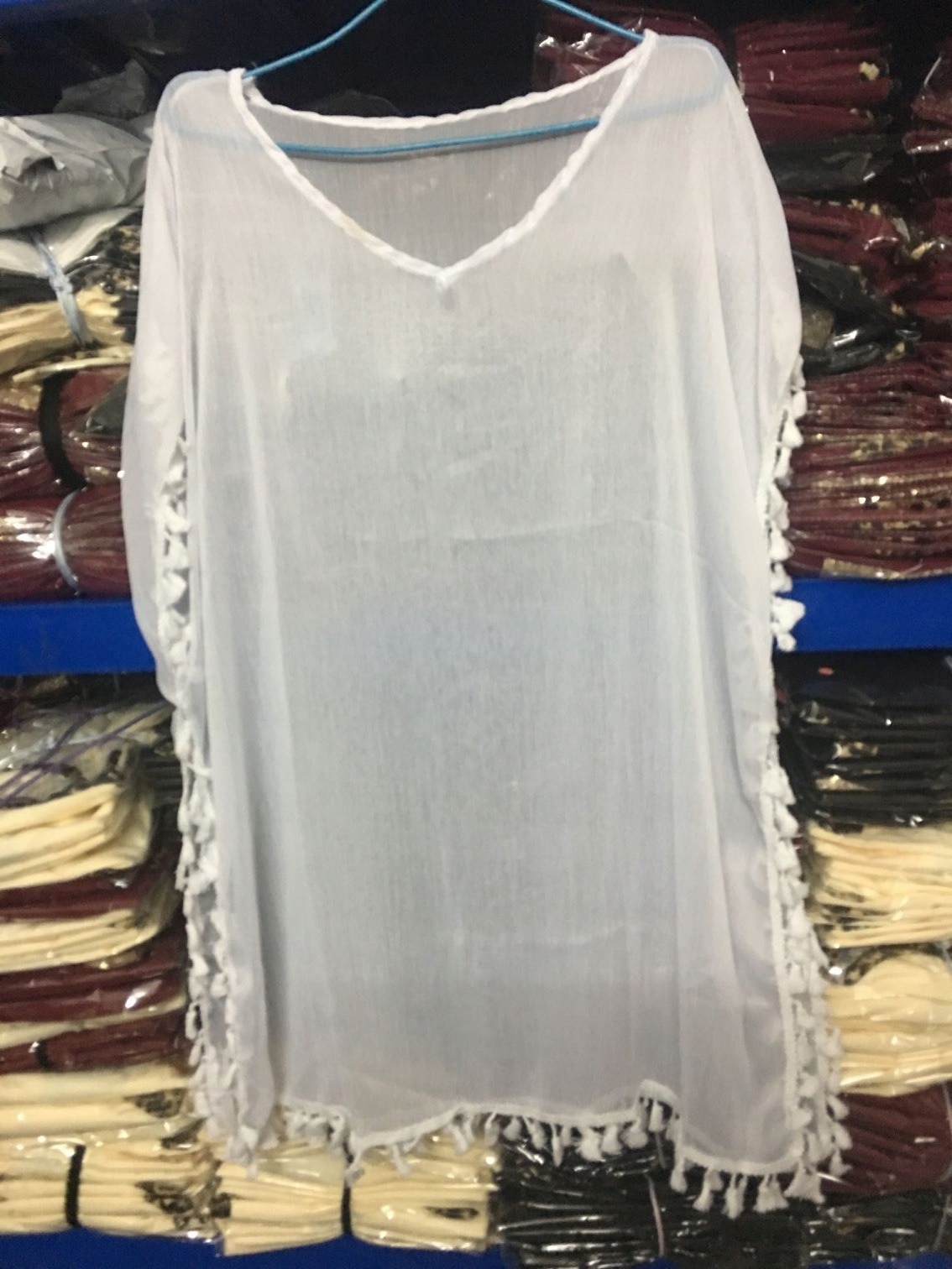 PAREO LETNIA TUNIKA SUKIENKA PLAŻOWA SZYFON KOLORY Wzór dominujący mix wzorów