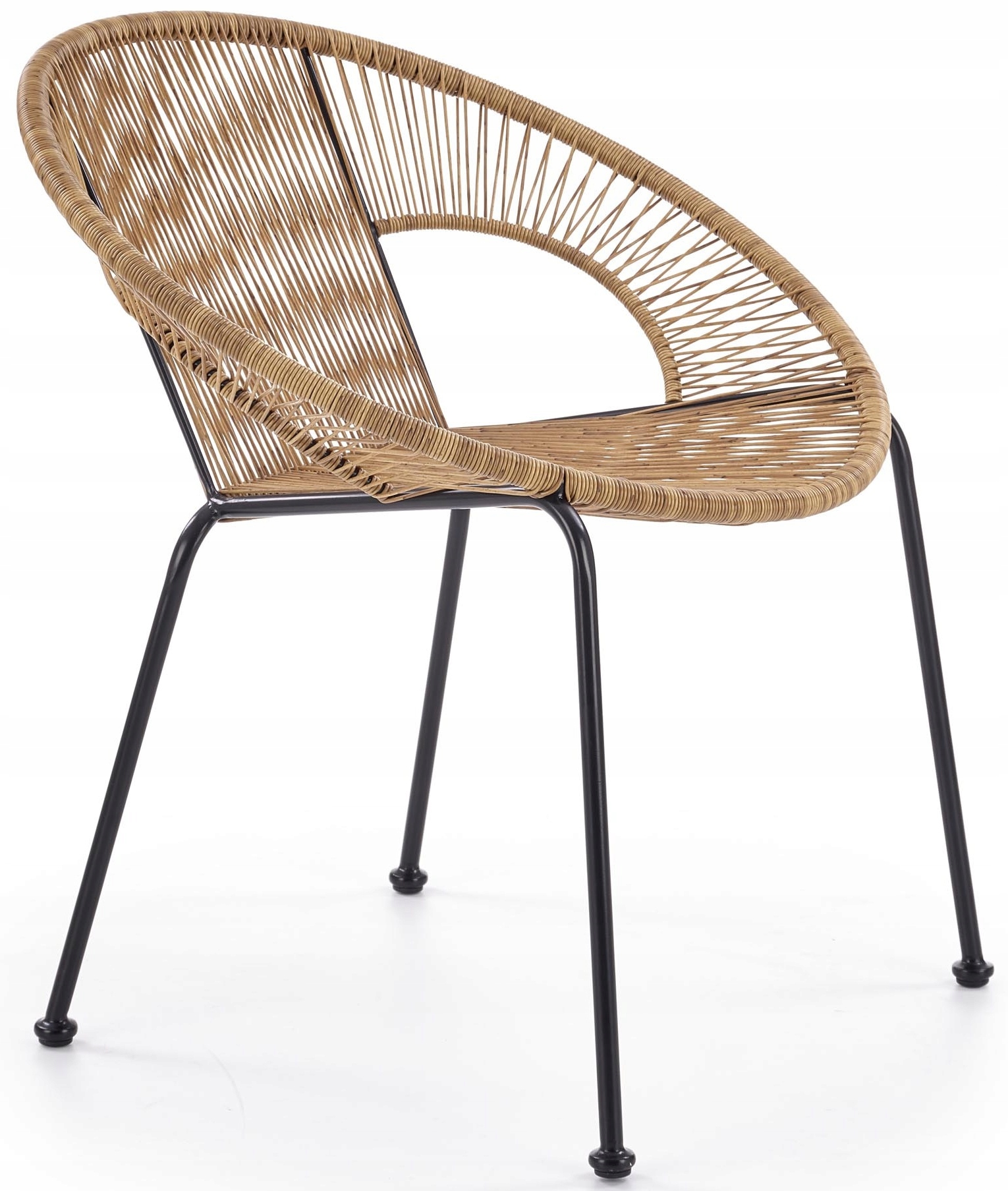 KRZESŁO DO SALONU BARI RATTANOWE METALOWE HALMAR
