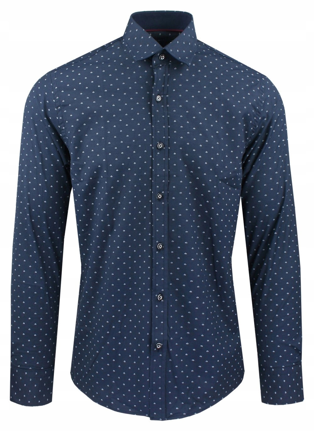 Pánská košile, vypasovaná (Slim) Rigon Námořnická Modrá, jemný vzor 38/176-182