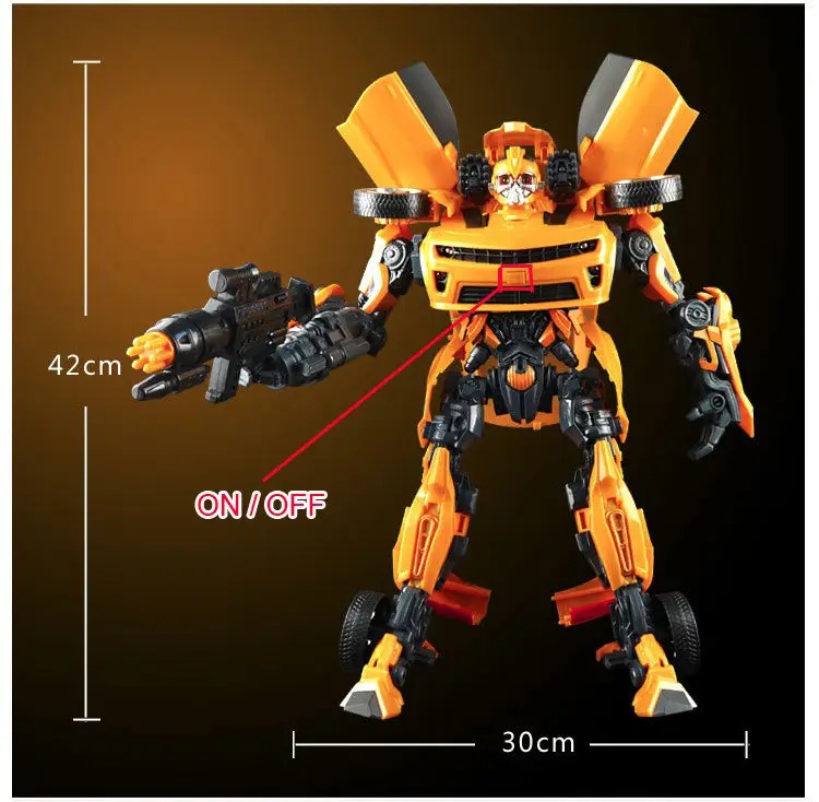 Robot samochód, Auto robot 2w1 żólty 42 cm Marka inna