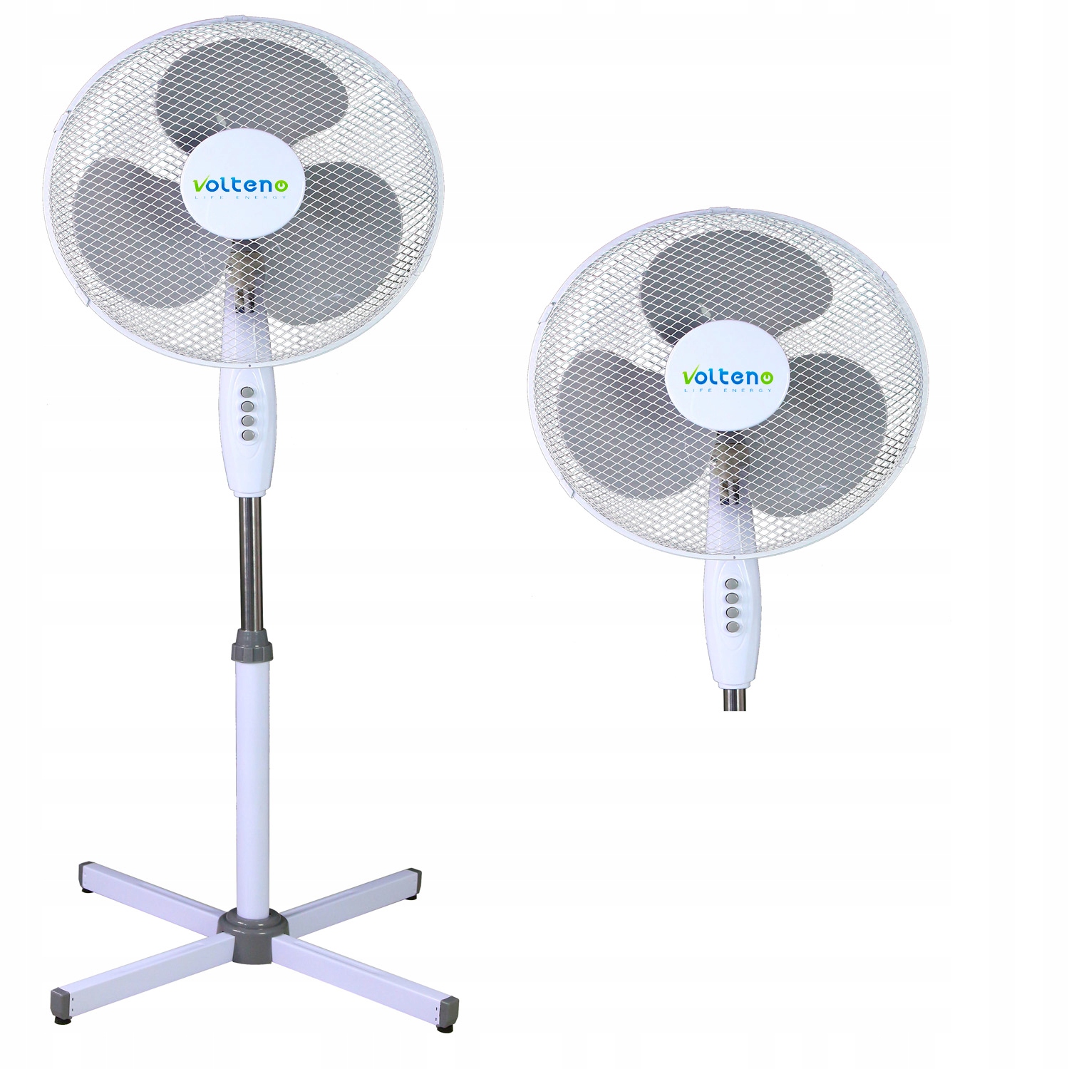 MOCNY WENTYLATOR WIATRAK STOJĄCY 40W PODŁOGOWY BIAŁY BEZPIECZNY