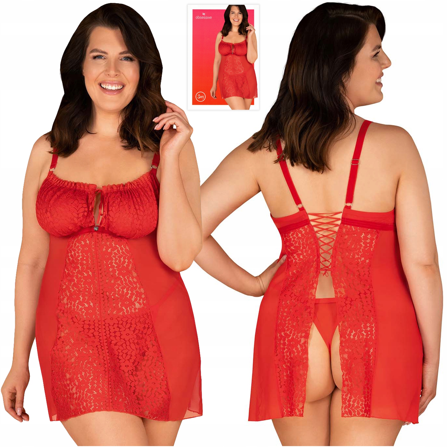 Seksowna Koszulka Obsessive Blossmina 4XL 5XL