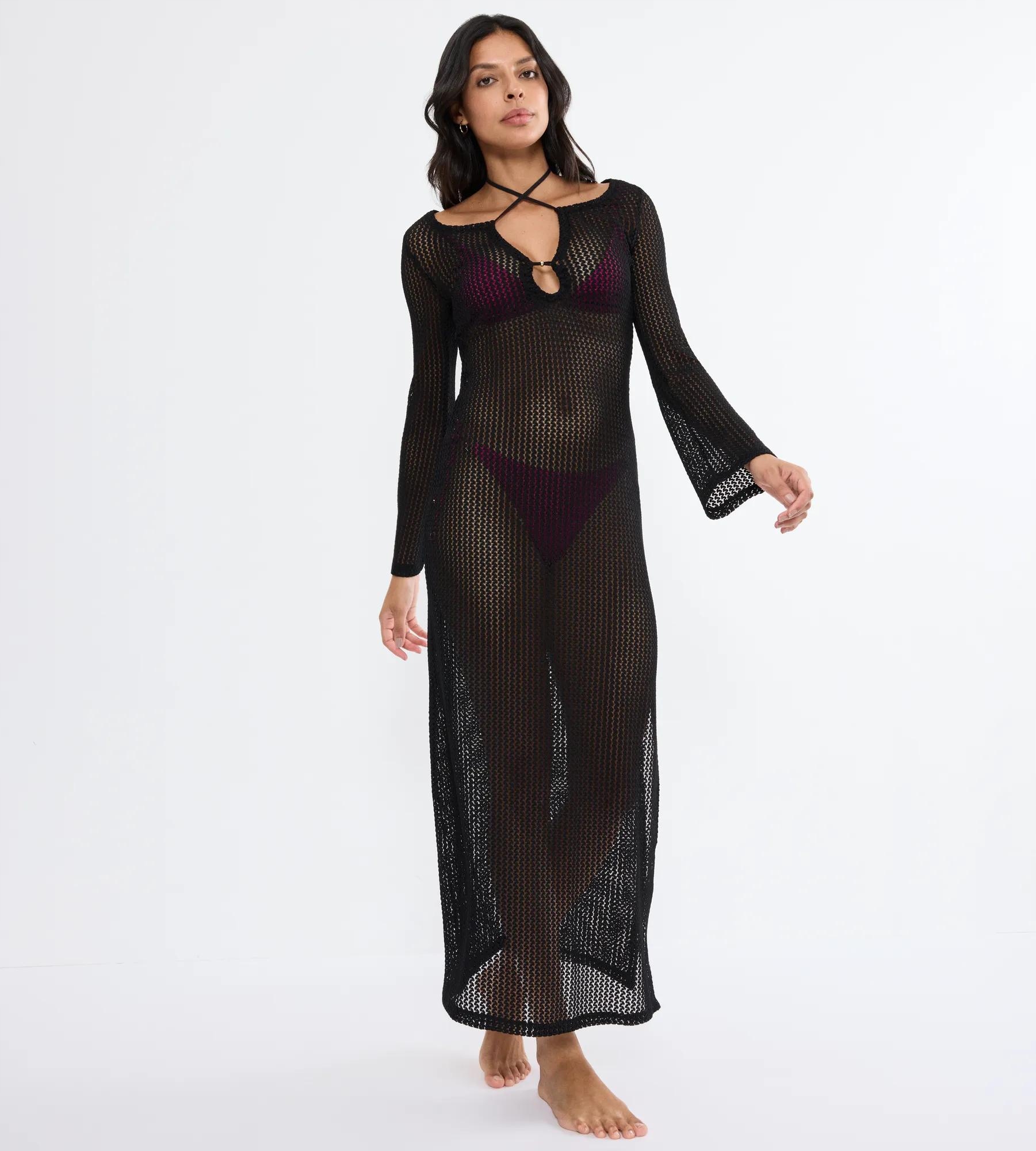 Plážové háčkované dlouhé šaty MyWear Lsl 44