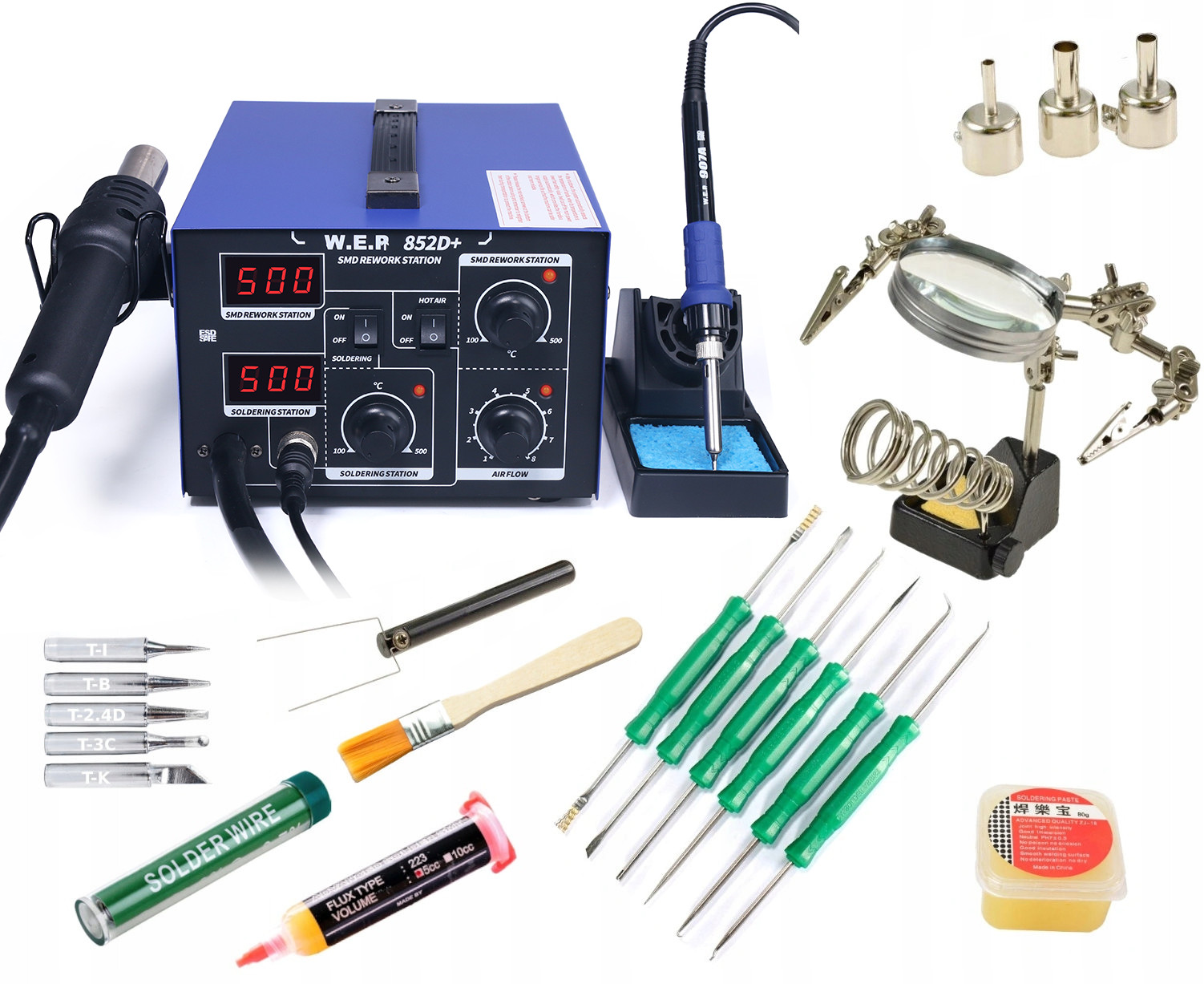 

Stacja Lutownicza Wep 852D+ +trzecia Ręka Groty