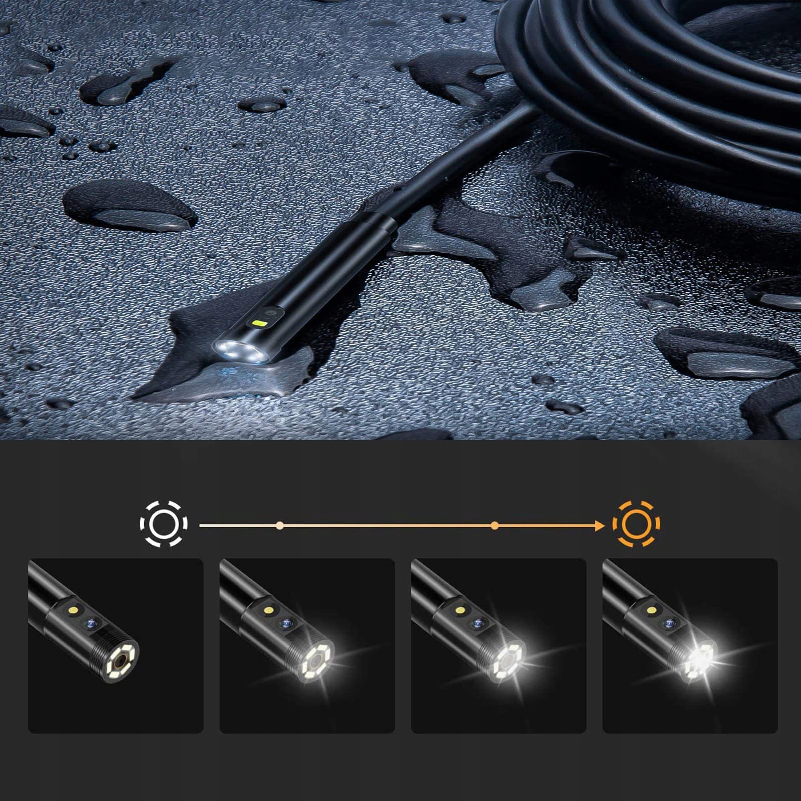 KAMERA INSPEKCYJNA WARSZTATOWA ENDOSKOP DUAL 10M IP67 + Karta TF 32G Marka Benetech