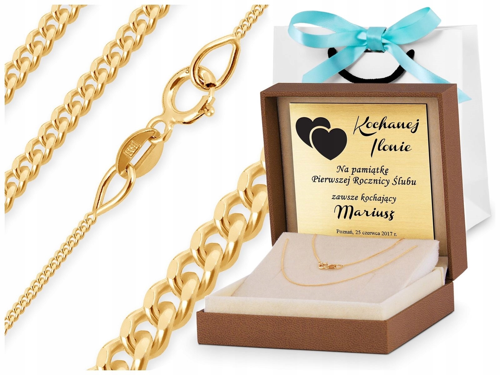 

Złoty Łańcuszek 585 Pancerka Grawer 45 CM ZL81