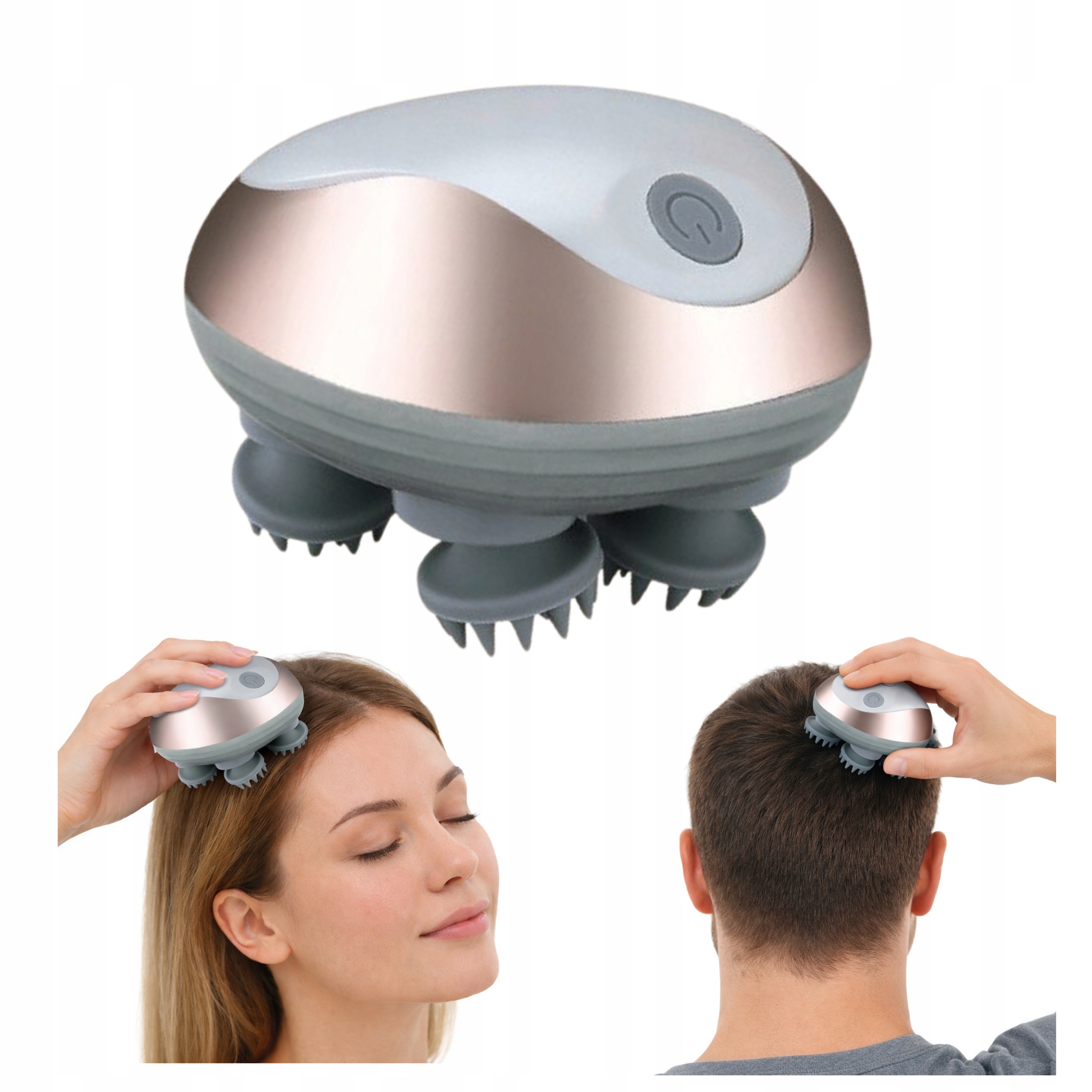 Masażer głowy skóry relaks porost włosów elektryczny 4D relaksujący Usb