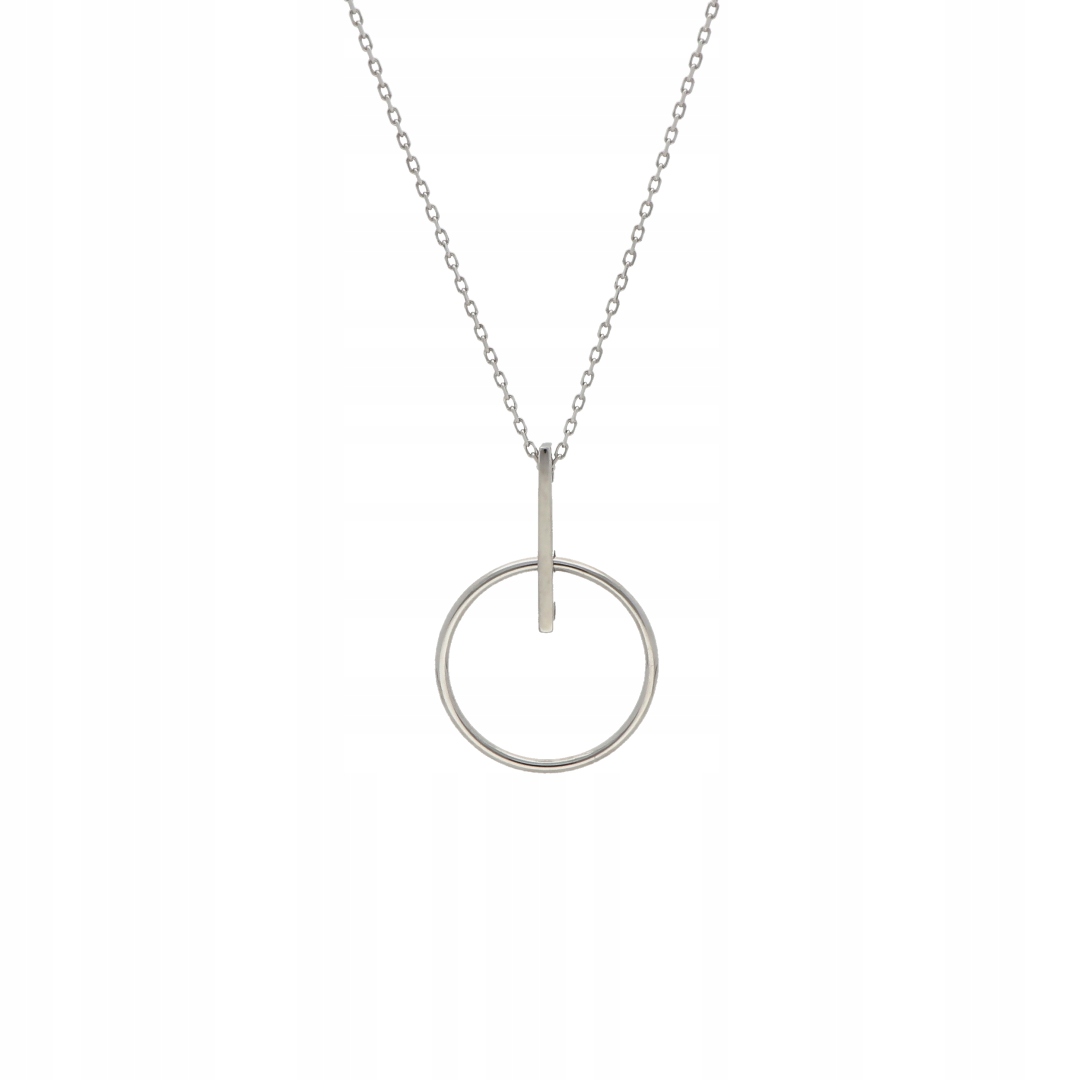 Náhrdelník s paličkou a kolečkem, stříbro rhodiované