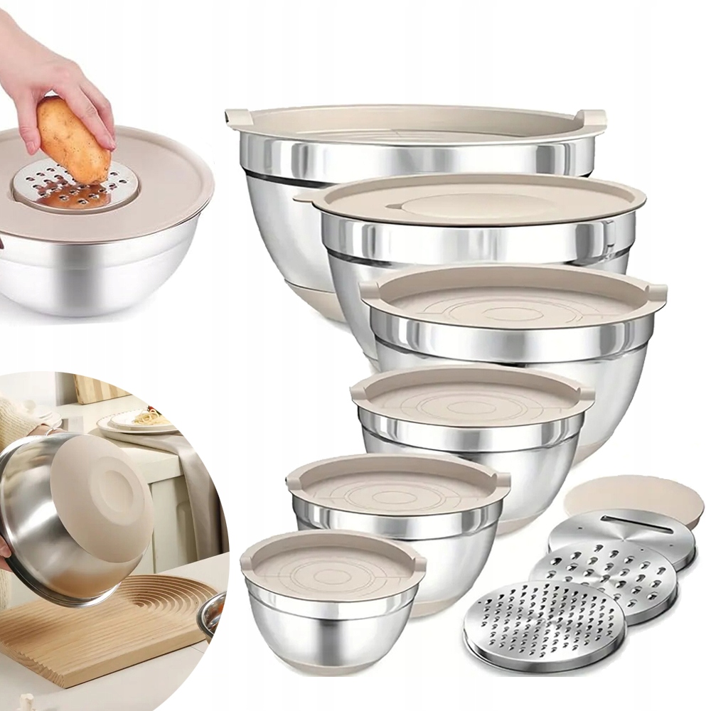 Mísa Na Míchání Z Nerezové Oceli S Víkem, Miska Na Salát Do Domácnosti