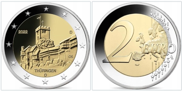 Niemcy 2022 2€.#356.THÜRINGEN.....J.2659