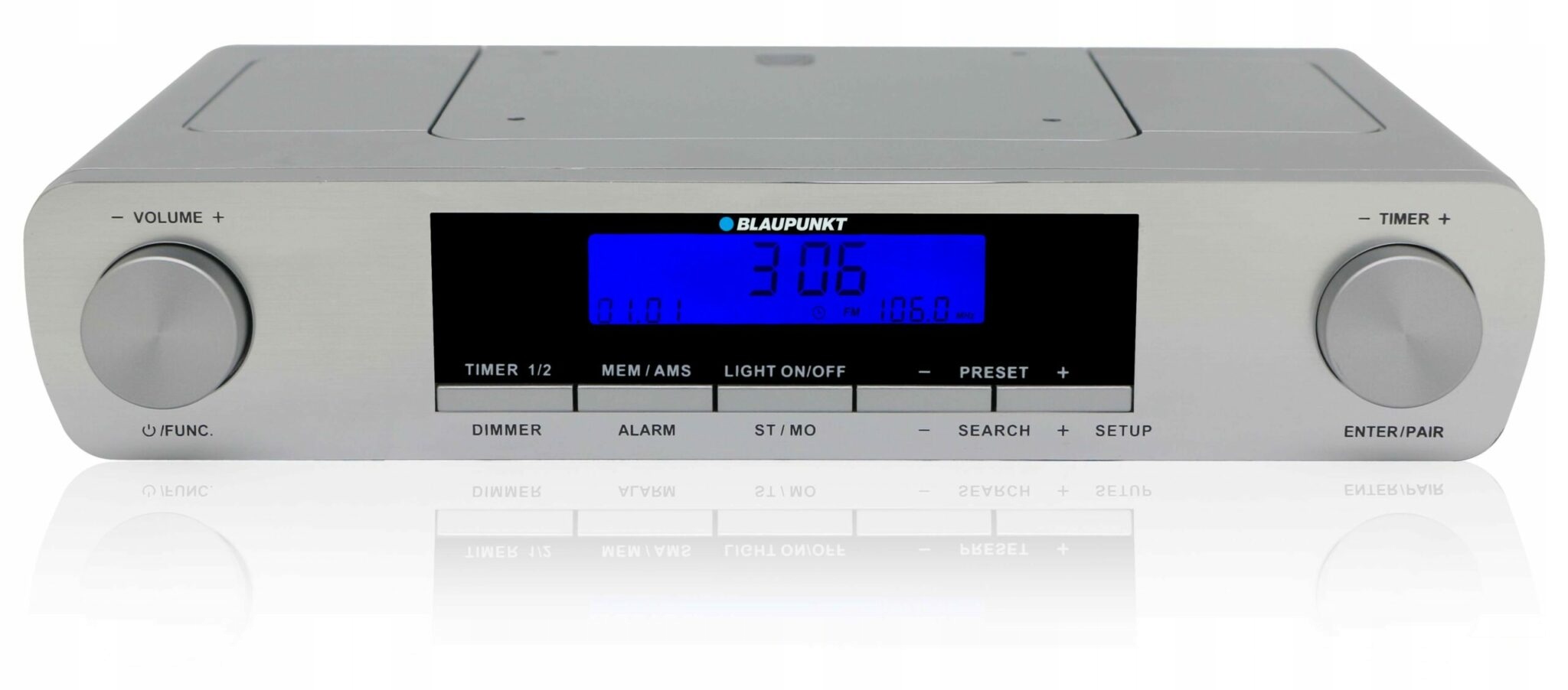 Kuchyňské rádio s funkcí Bluetooth Alarm LCD Stříbrné Blaupunkt KR14BT