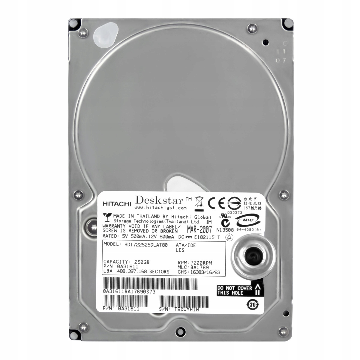 DeskStar T75250 250GB 7.2K 8MB Ata 3.5'' HDT722525DLAT80
