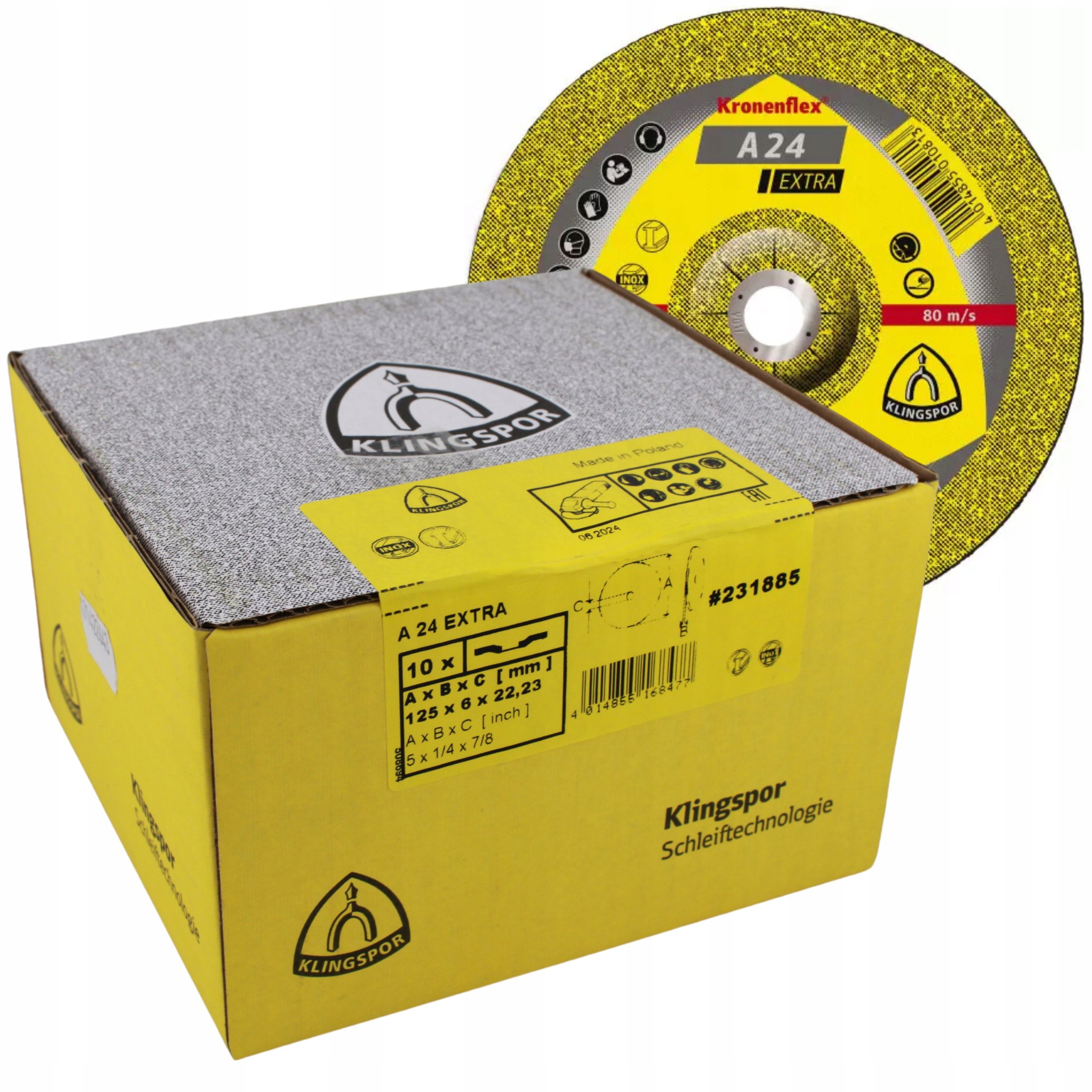 Tarcza do metalu 42 125x6,0x22 Klingspor A 24 Extra 231885 Opak. 10 Szt.